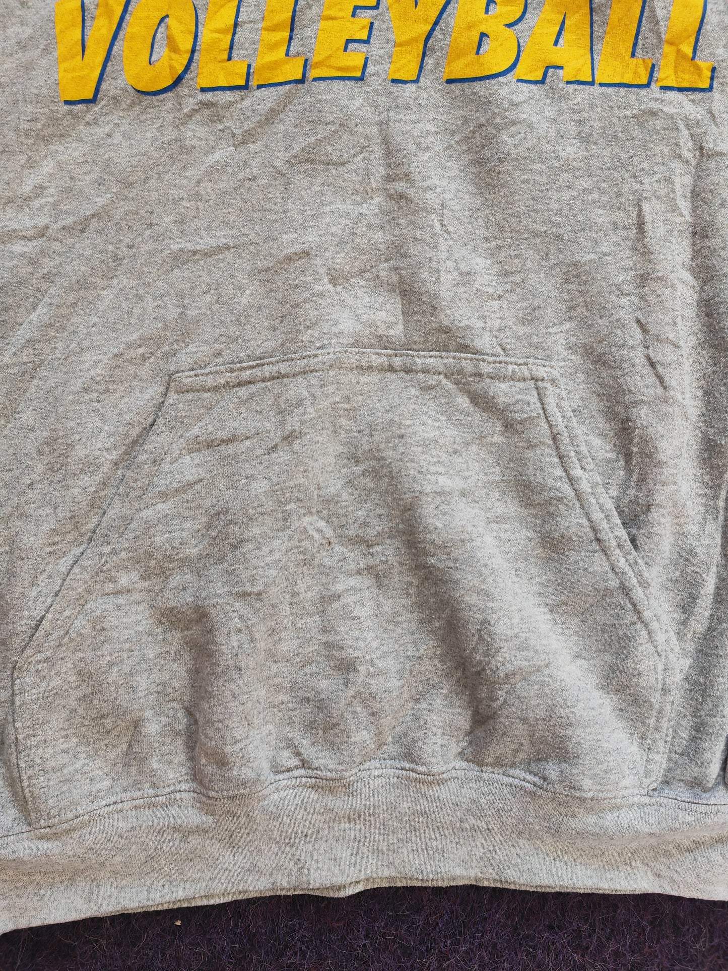 Gildan Clovis Volleyball Pullover Hoodie, Grey, Size Medium