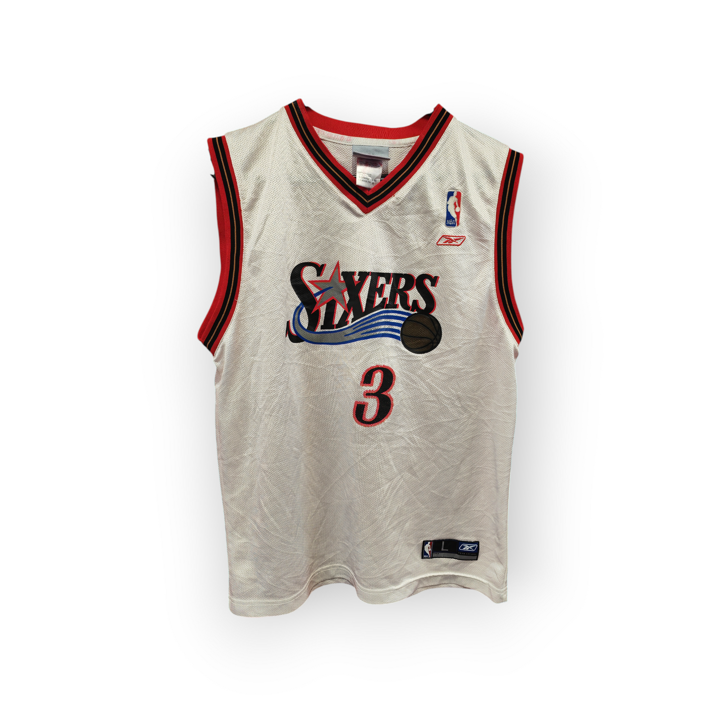 Youth Reebok Philadelpia 76ers NBA Jersey, #3 Innella, White, Size YL