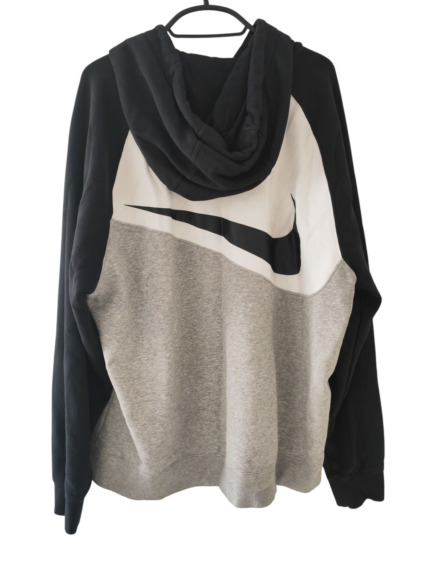 Nike Full Zip, Long Sleeve Casual Hoodie, Grey/White/Black, Size XL