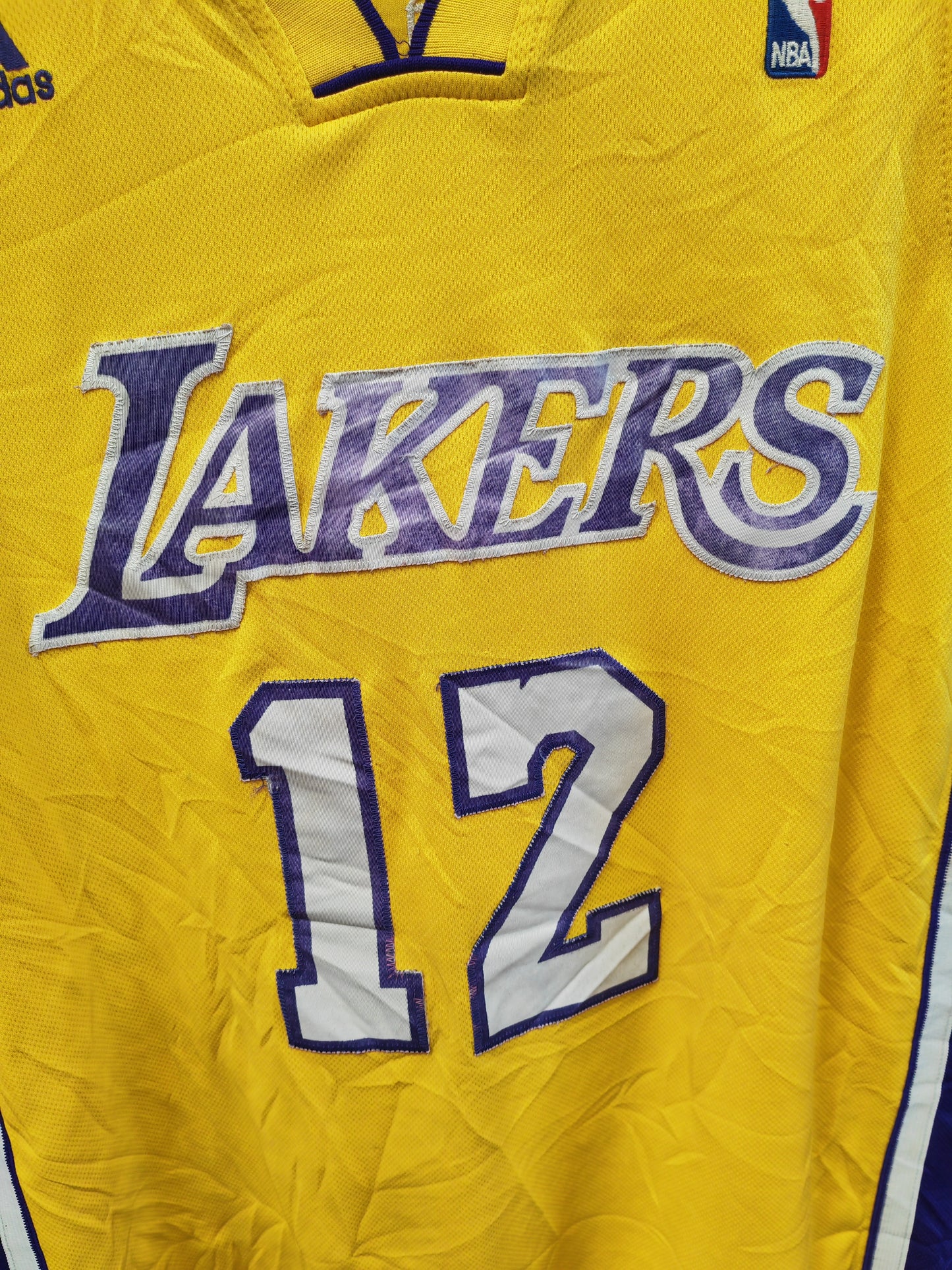 Adidas Los Angeles Lakers NBA Jersey, #12 Howard, Yellow, Size Medium+2 Length