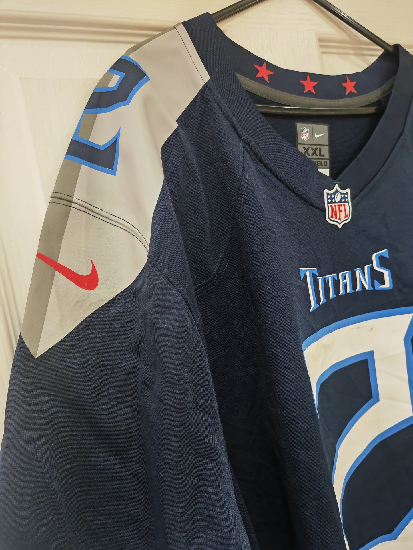 Nike Tennessee Titans NFL Jersey, #2 Jones, Navy Blue, Size XXL