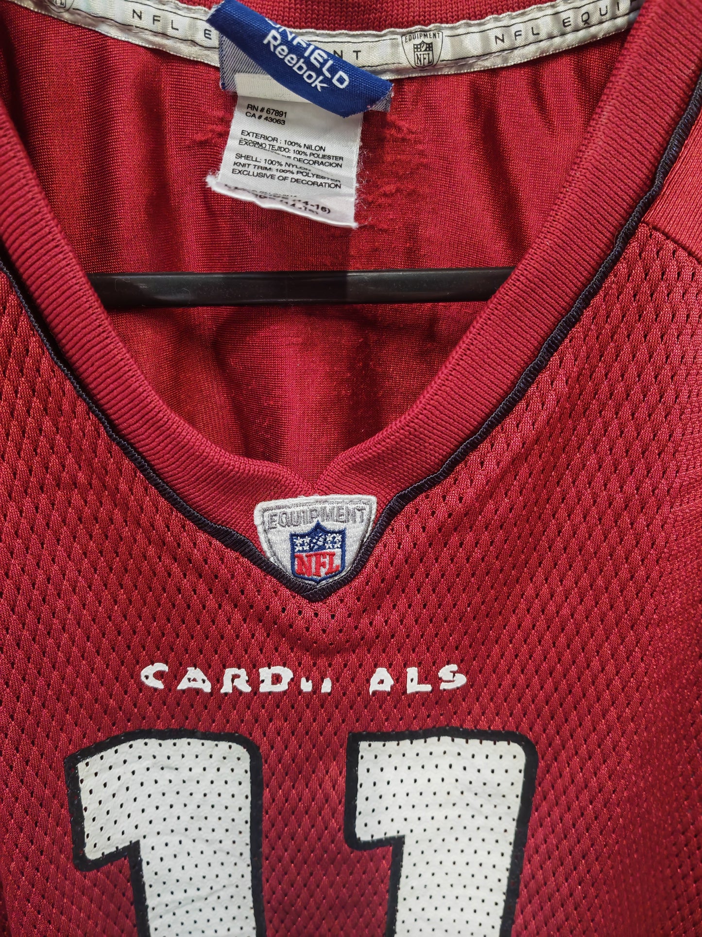 Youth Reebok Arizona Cardinals NFL Jersey, #11 Fitzgerald, Red, Size YL