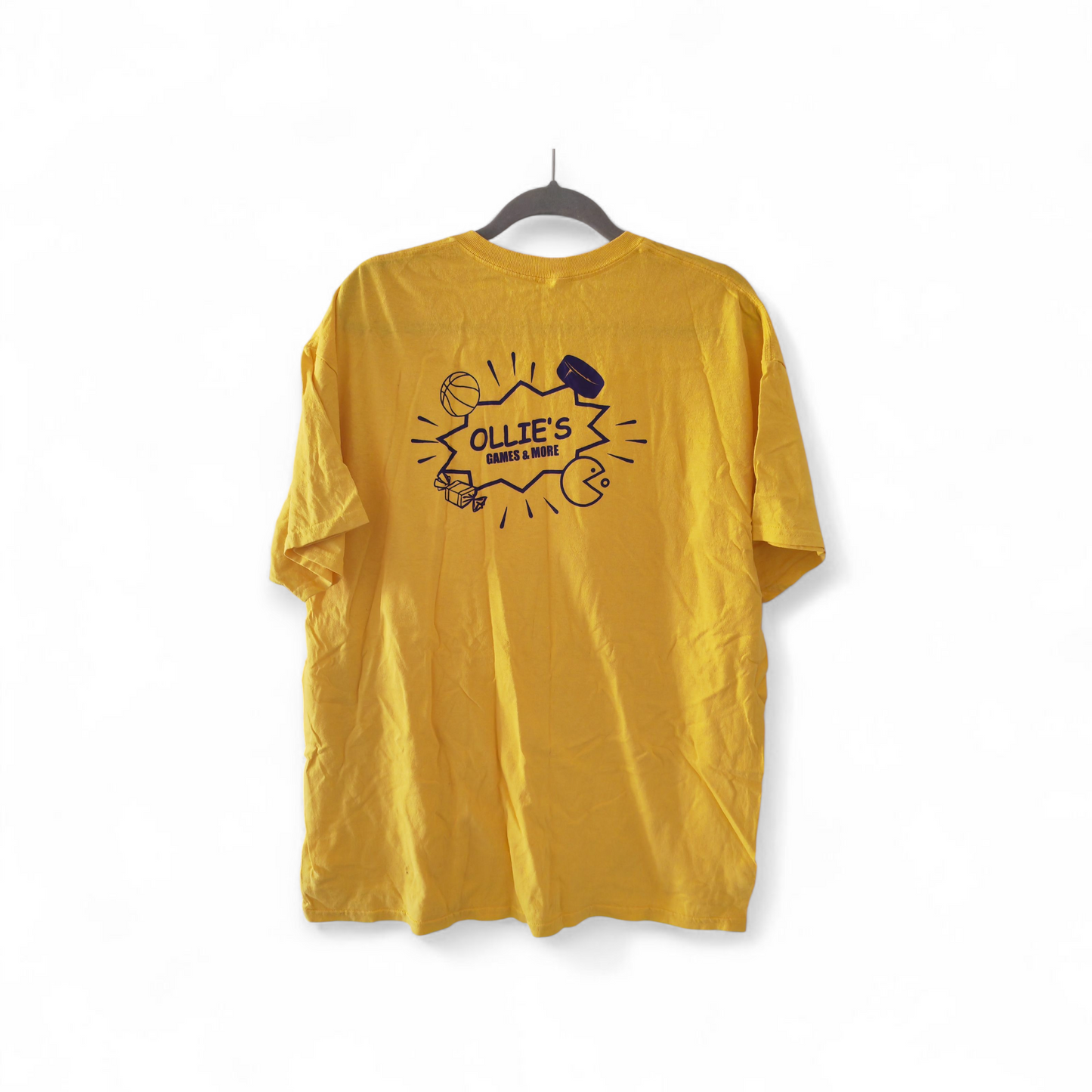 Gildan Ollie's Games & More Short Sleeve T Shirt, Yellow, Size XL