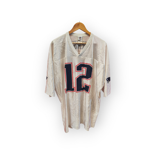 NFL New England Patriots Jersey, #12 Brady, White, Size 4XL