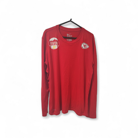 Nike Kansas City Chiefs Player Issue/Worn Long Sleeve T Shirt, #27 Fenton, Large