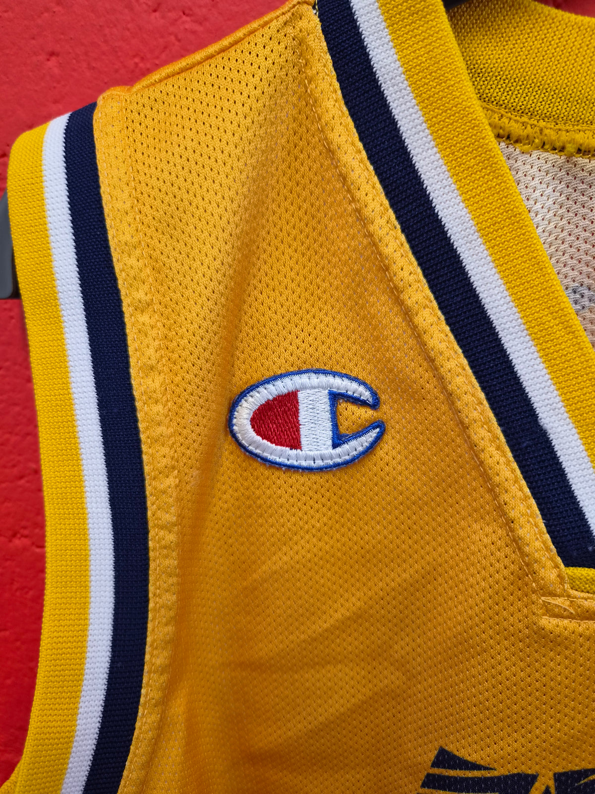 Champion London Towers Vintage BBL Basketball Jersey, Yellow, Size Medium
