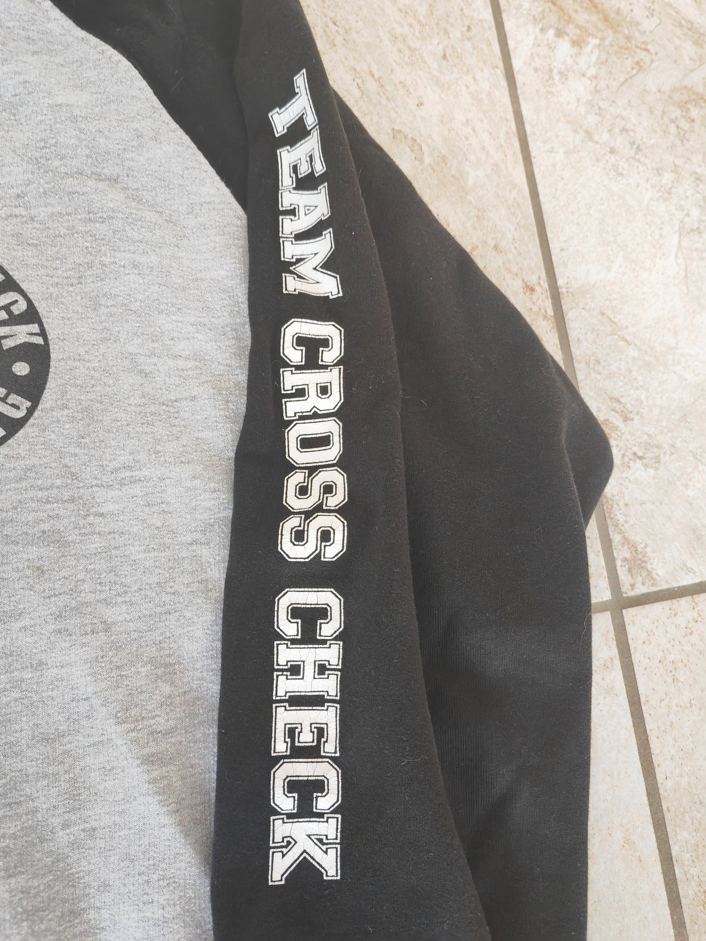 Cross Check Clothing Pullover Hoodie, Grey/Black, Size L