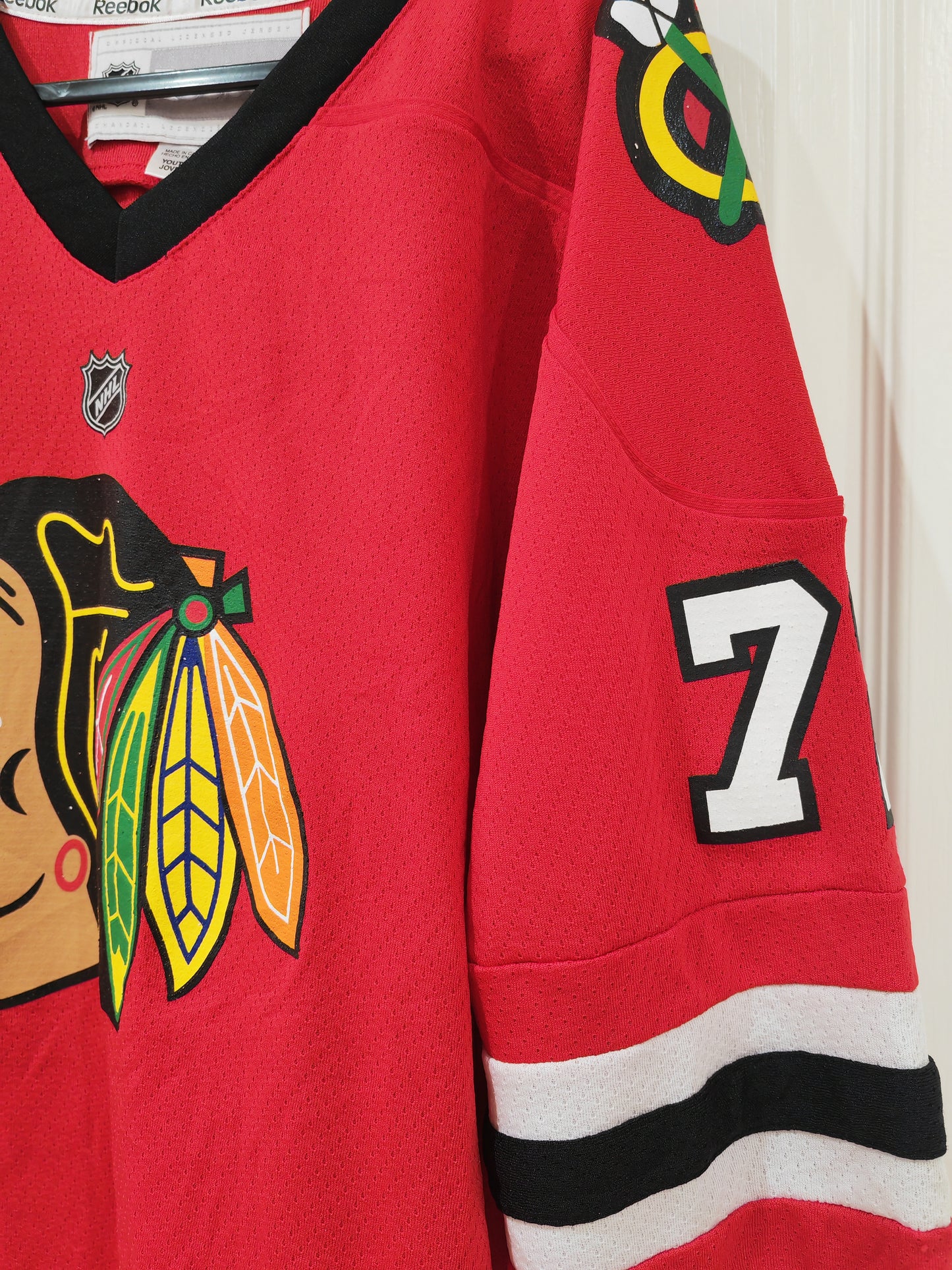 Youth Reebok Chicago Blackhawks NHL Jersey, #72 Panarin, Red, Size YL/XL