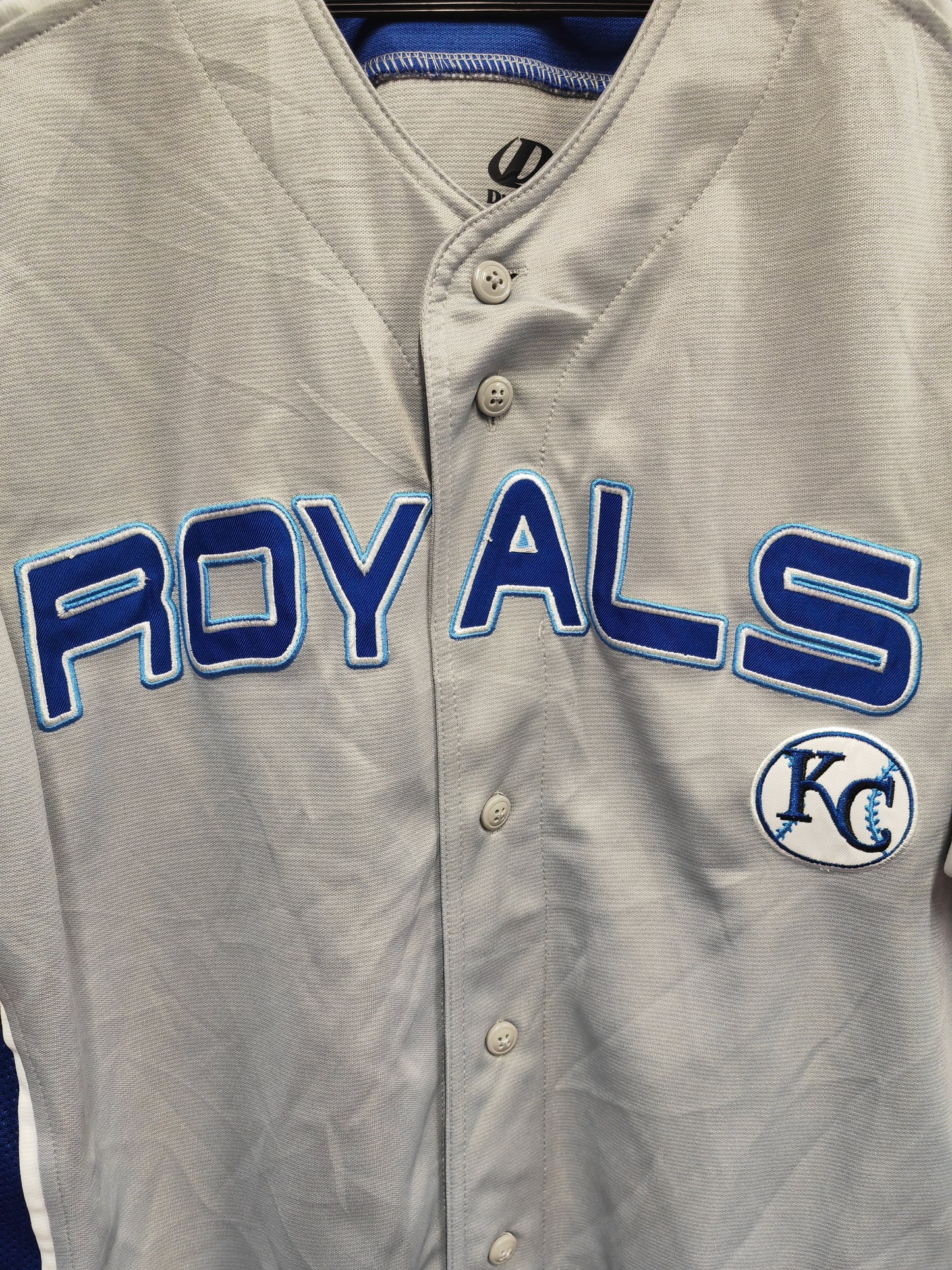 MLB Dynasty Series Kansas City Royals Jersey, Grey/Blue, Size Large