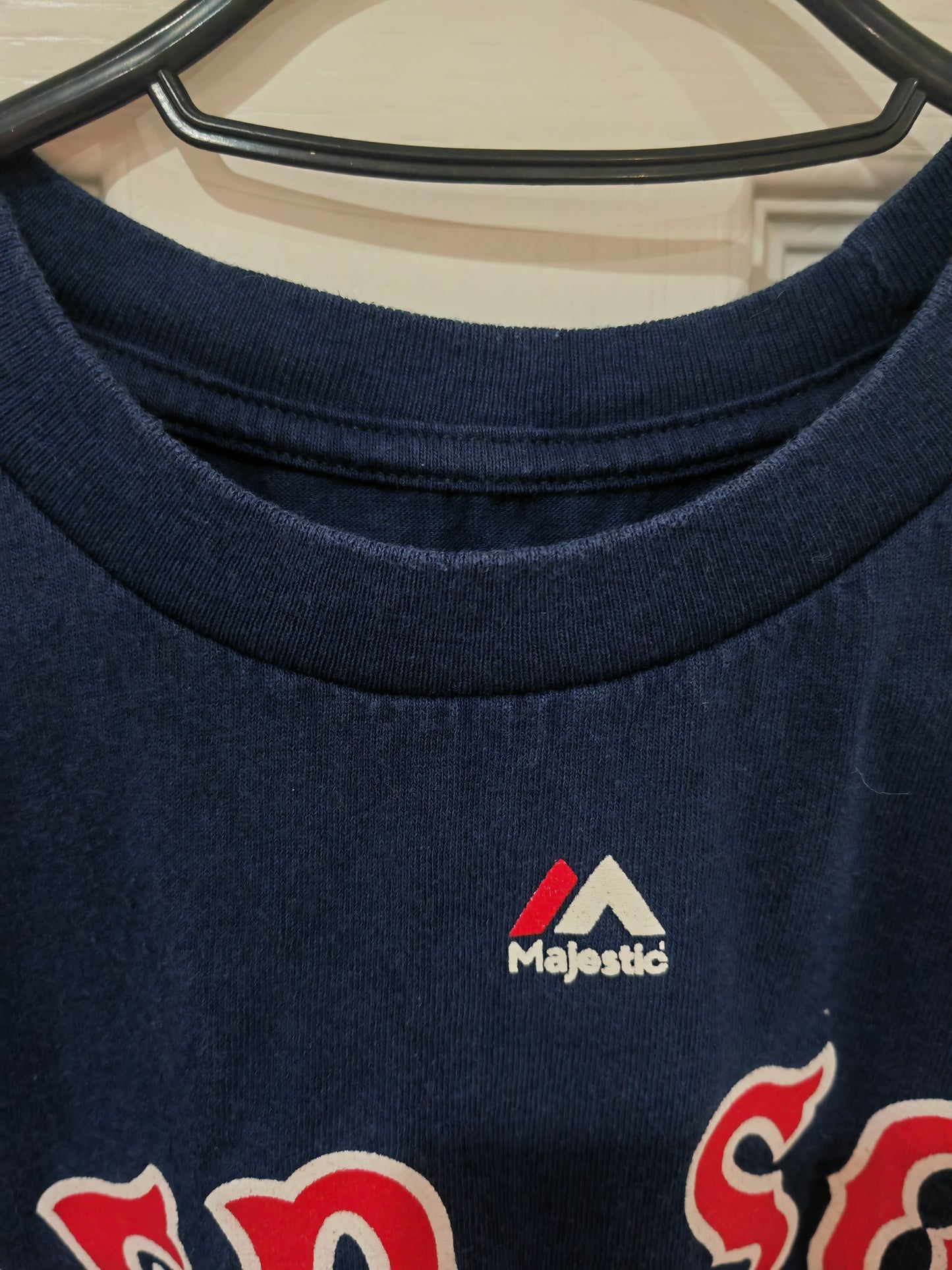 Majestic Boston Red Sox MLB Short Sleeve T Shirt, Navy Blue, Size Large