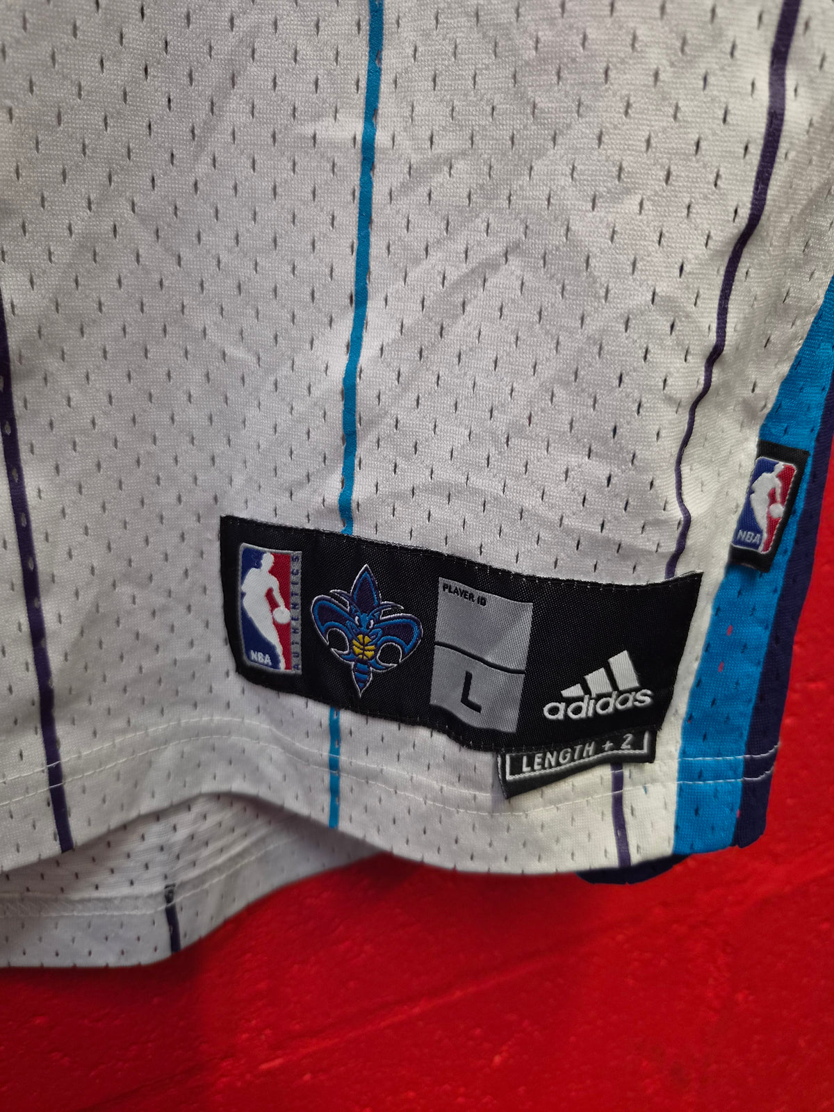 Adidas New Orleans Hornets NBA Basketball Jersey, #3 Paul, White, Size Large +2 Length