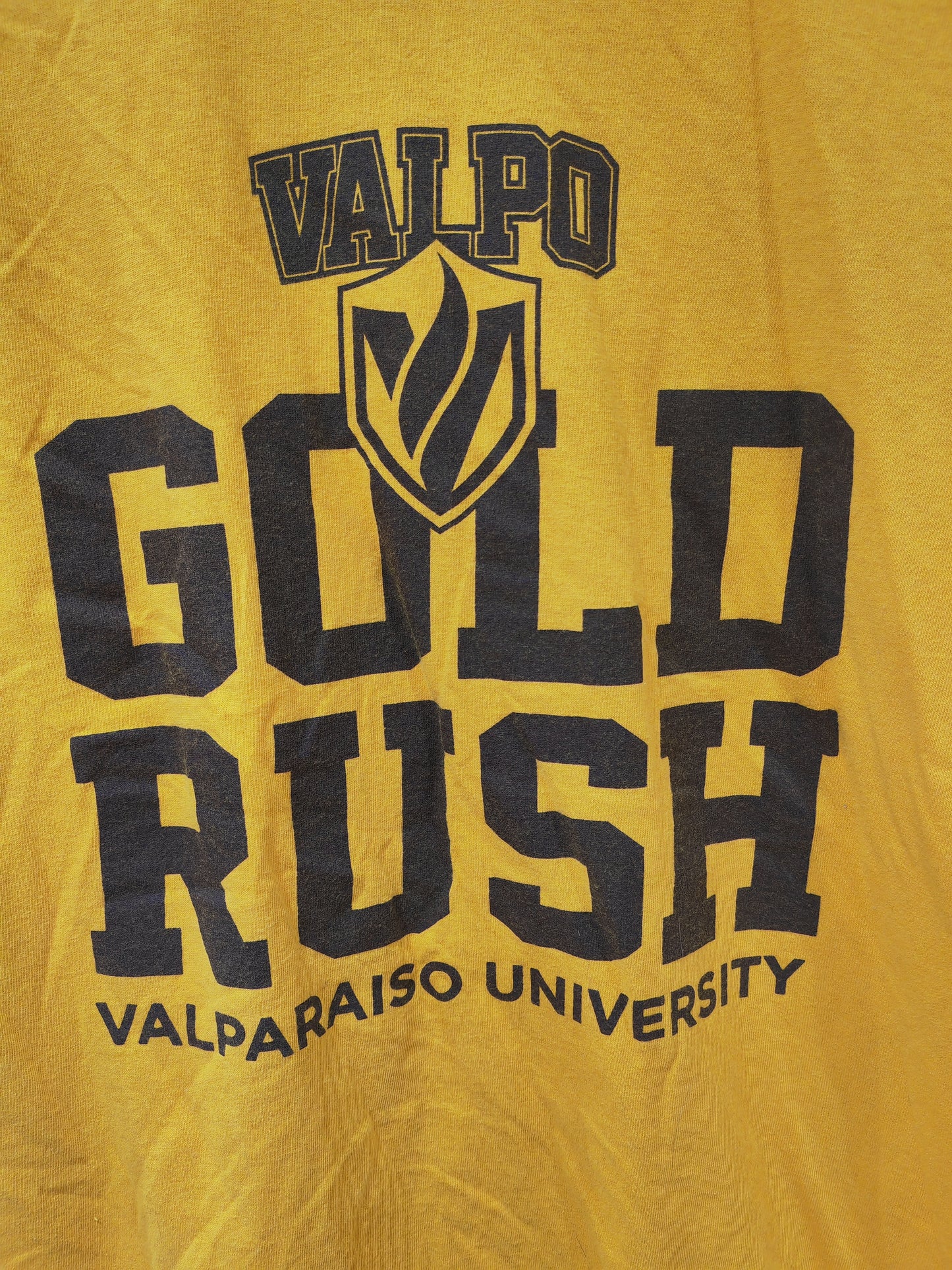 Gildan Valparaiso University Short Sleeve T Shirt, Yellow, Size Large