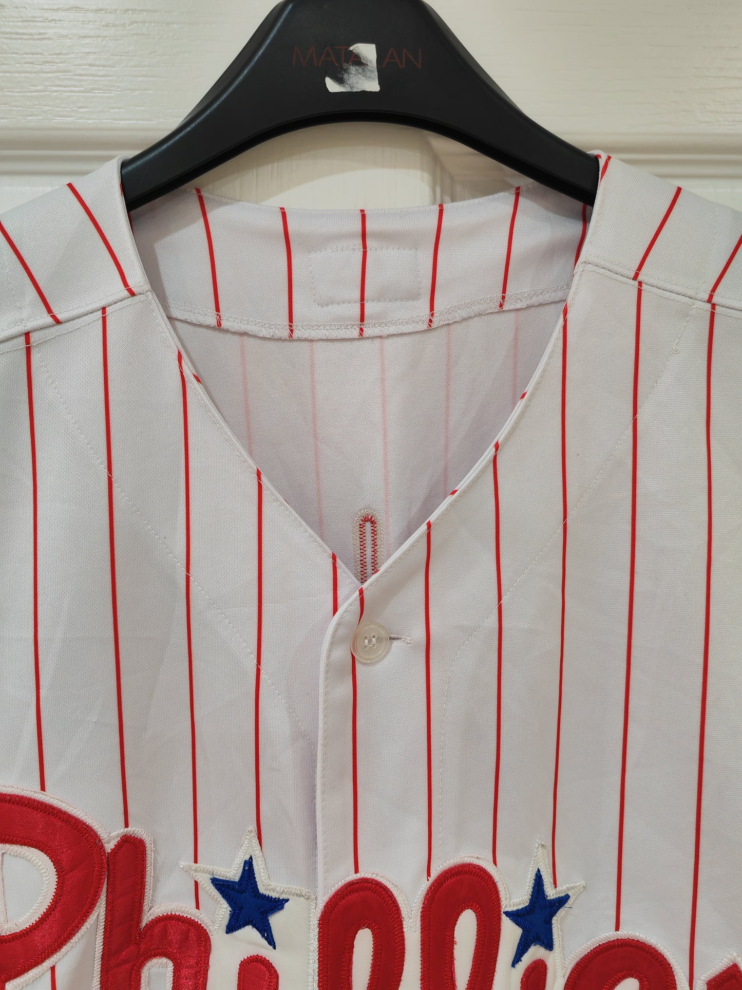 Majestic Philadelphia Phillies MLB Baseball Jersey, #11 Rollins, White, Size 54, XL/XXL