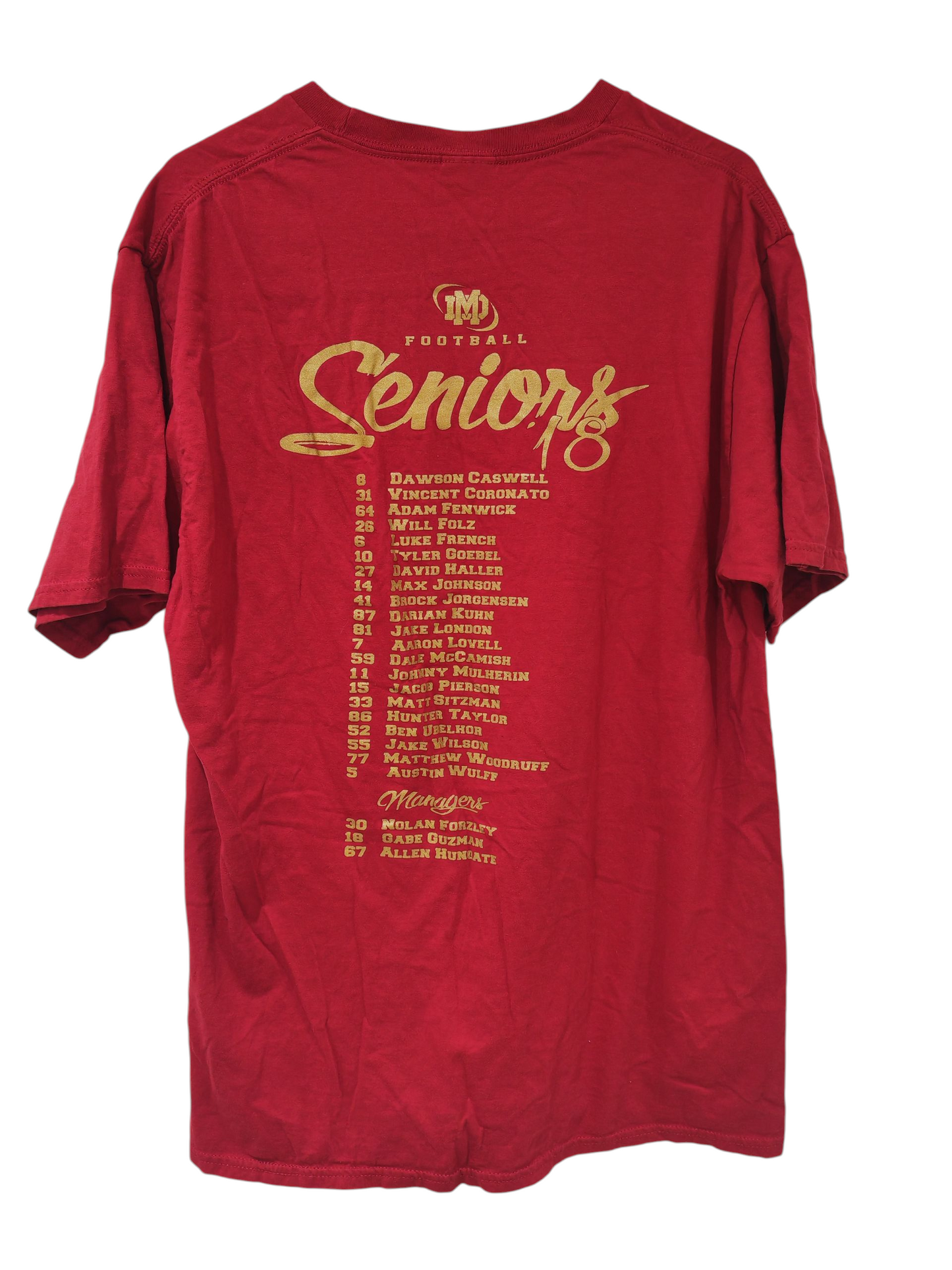 Port & Company Mater Dei Wildcats 2018 Seniors T Shirt, Red, Size Medium
