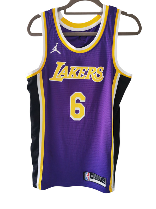 Jordan Los Angeles Lakers NBA Jersey, #6 James, Purple, Size Small