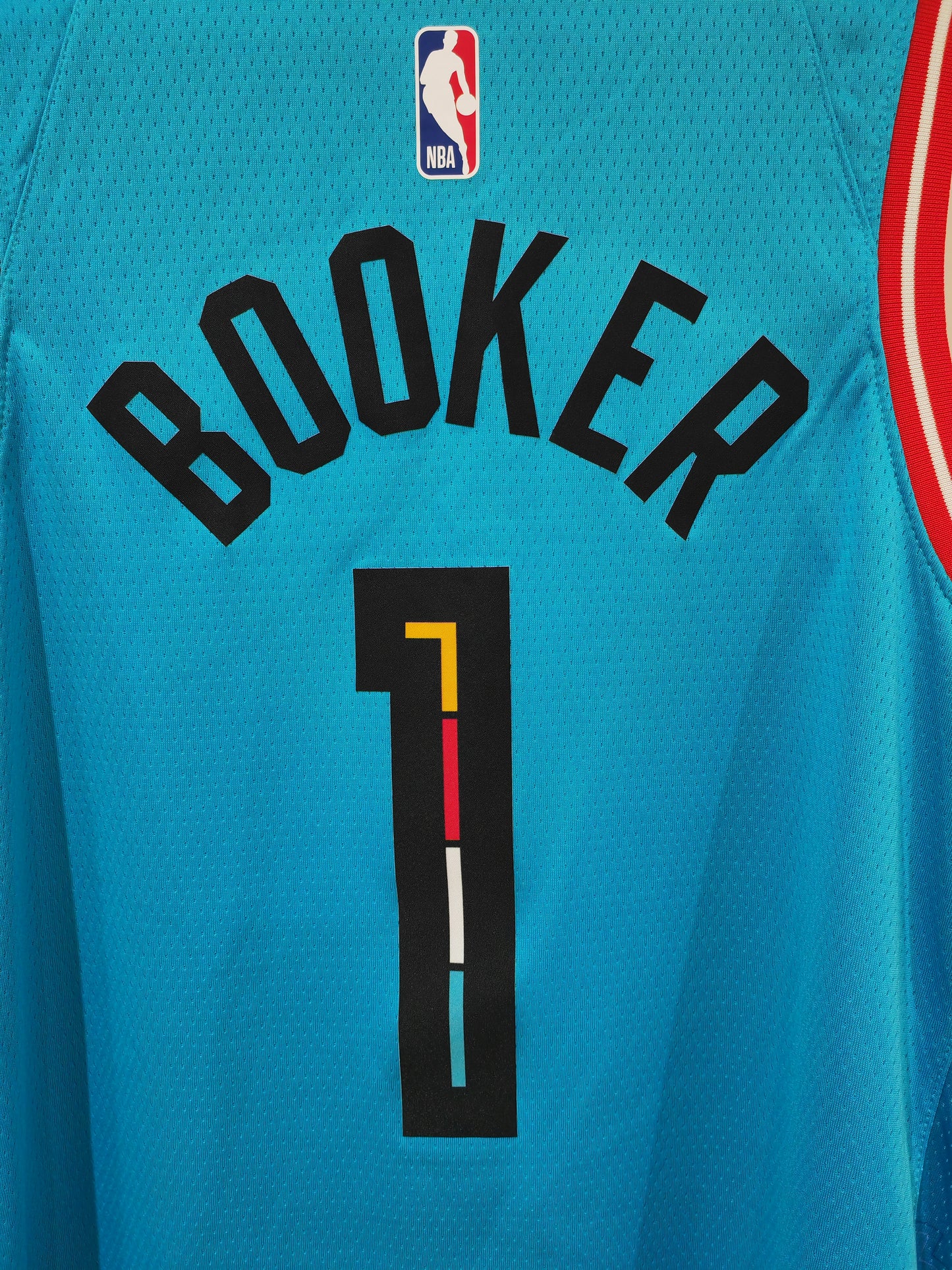 Nike Phoenix Suns NBA City Edition Jersey, #1 Booker, Blue, Size Medium
