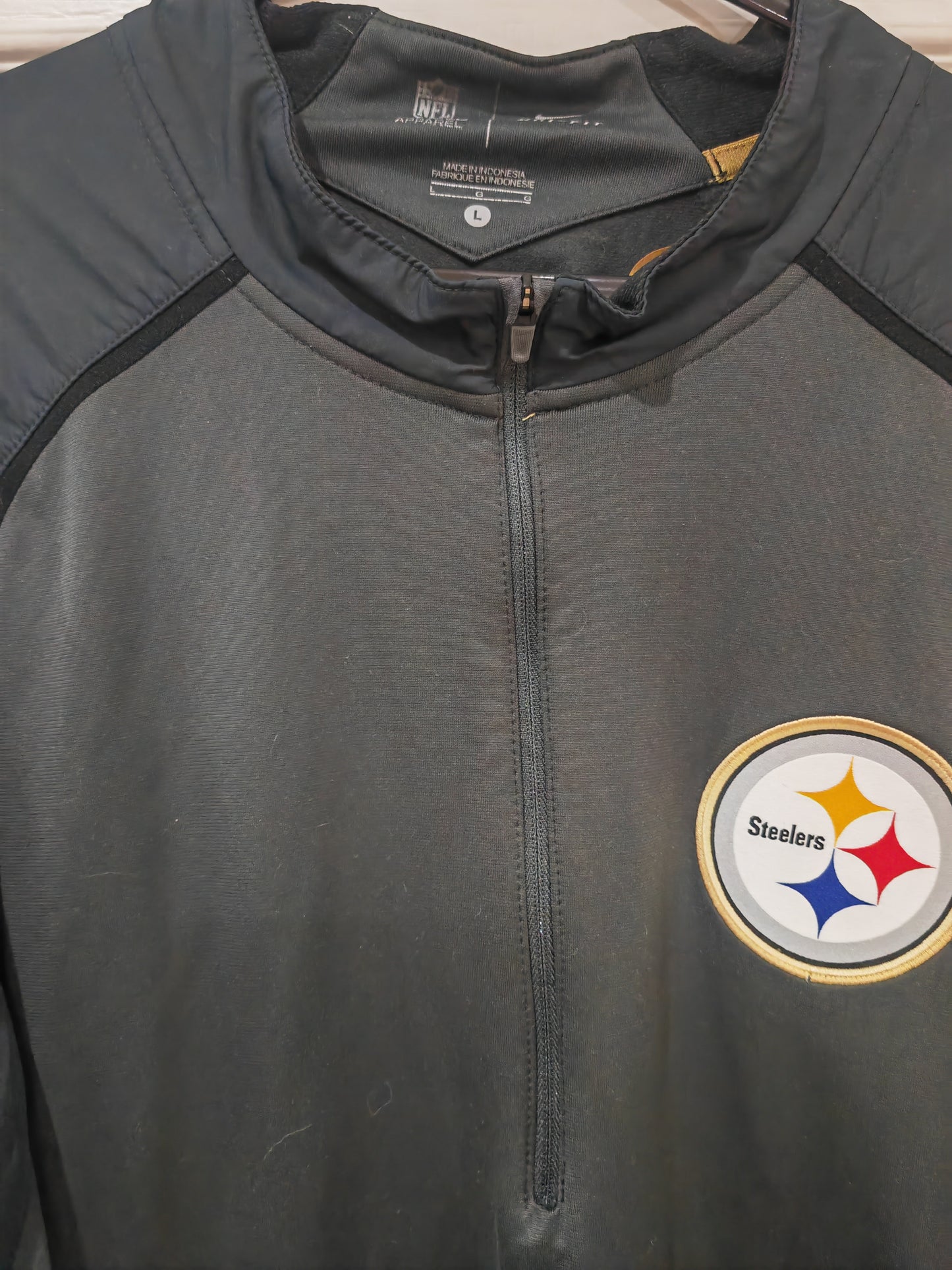 Nike Pittsburgh Steelers NFL 1/4 Sideline Sweatshirt, Black, Size Large