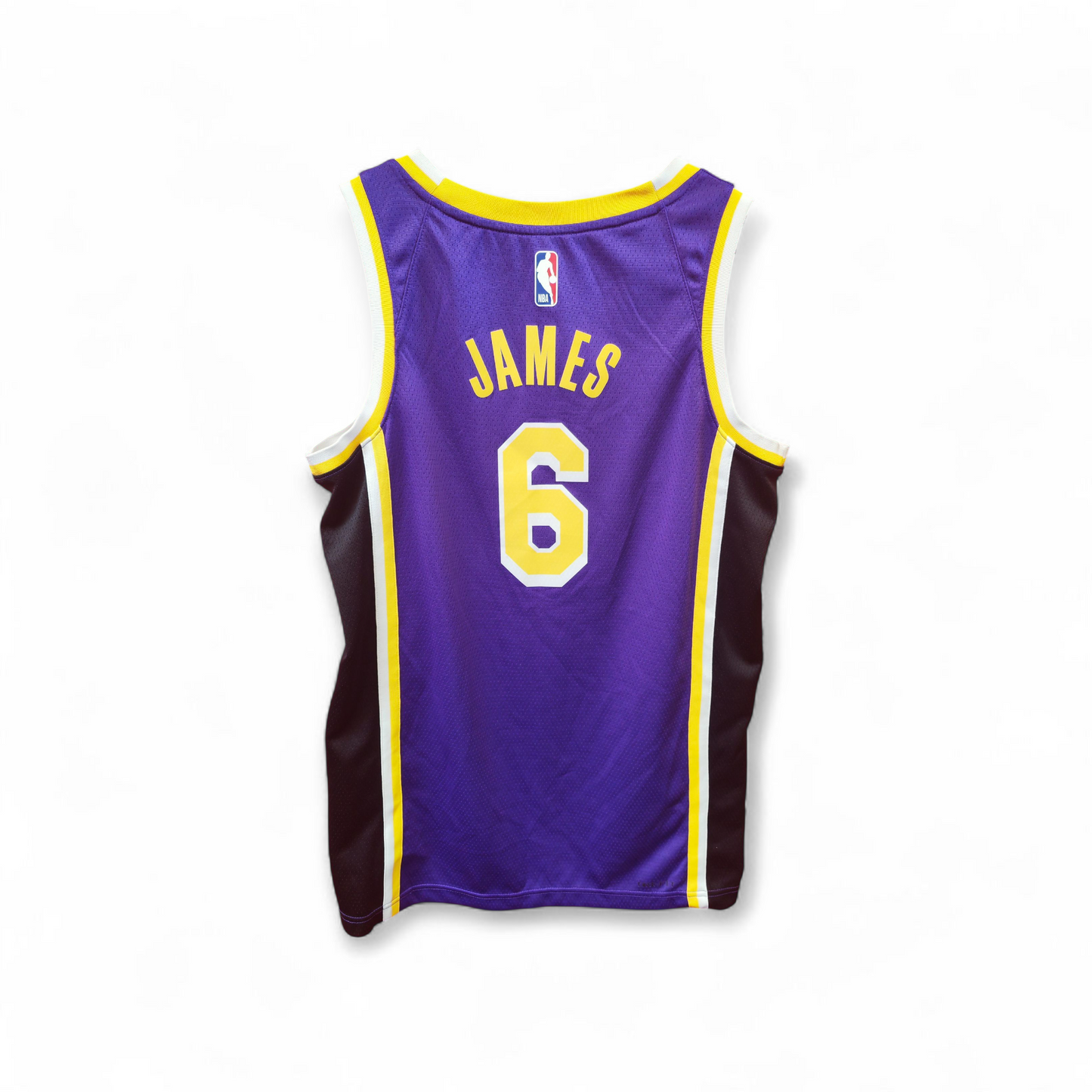 Jordan Los Angeles Lakers NBA Road Jersey, #6 James, Purple, Size Small