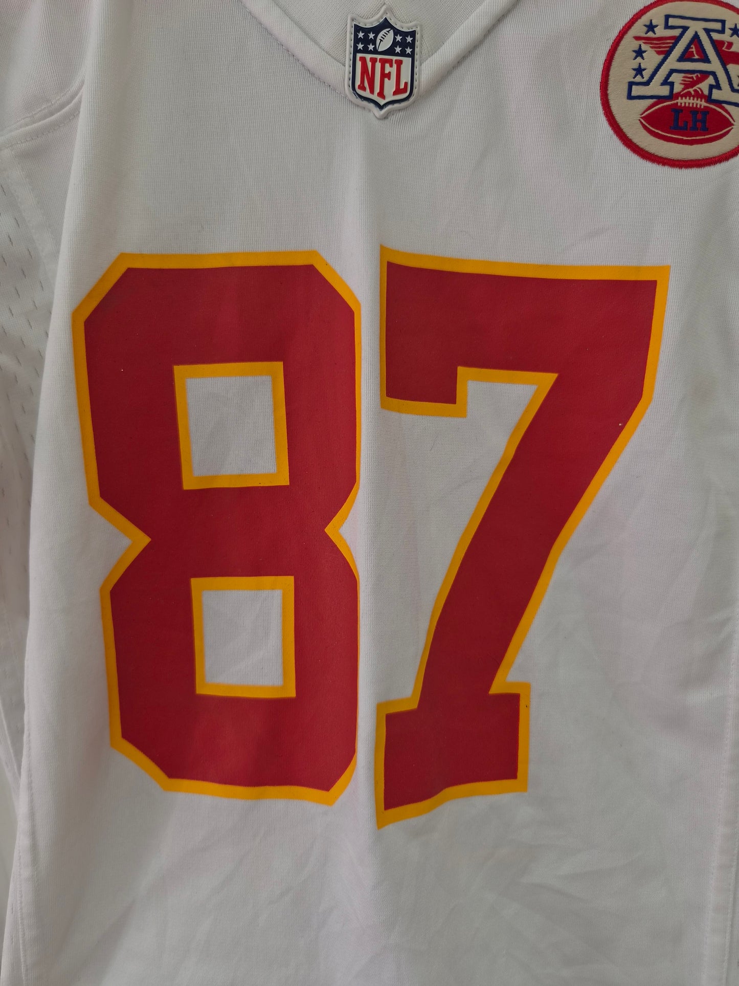 Youth Nike Kansas City Chiefs NFL Jersey, #87 Kelce, White, Size YM