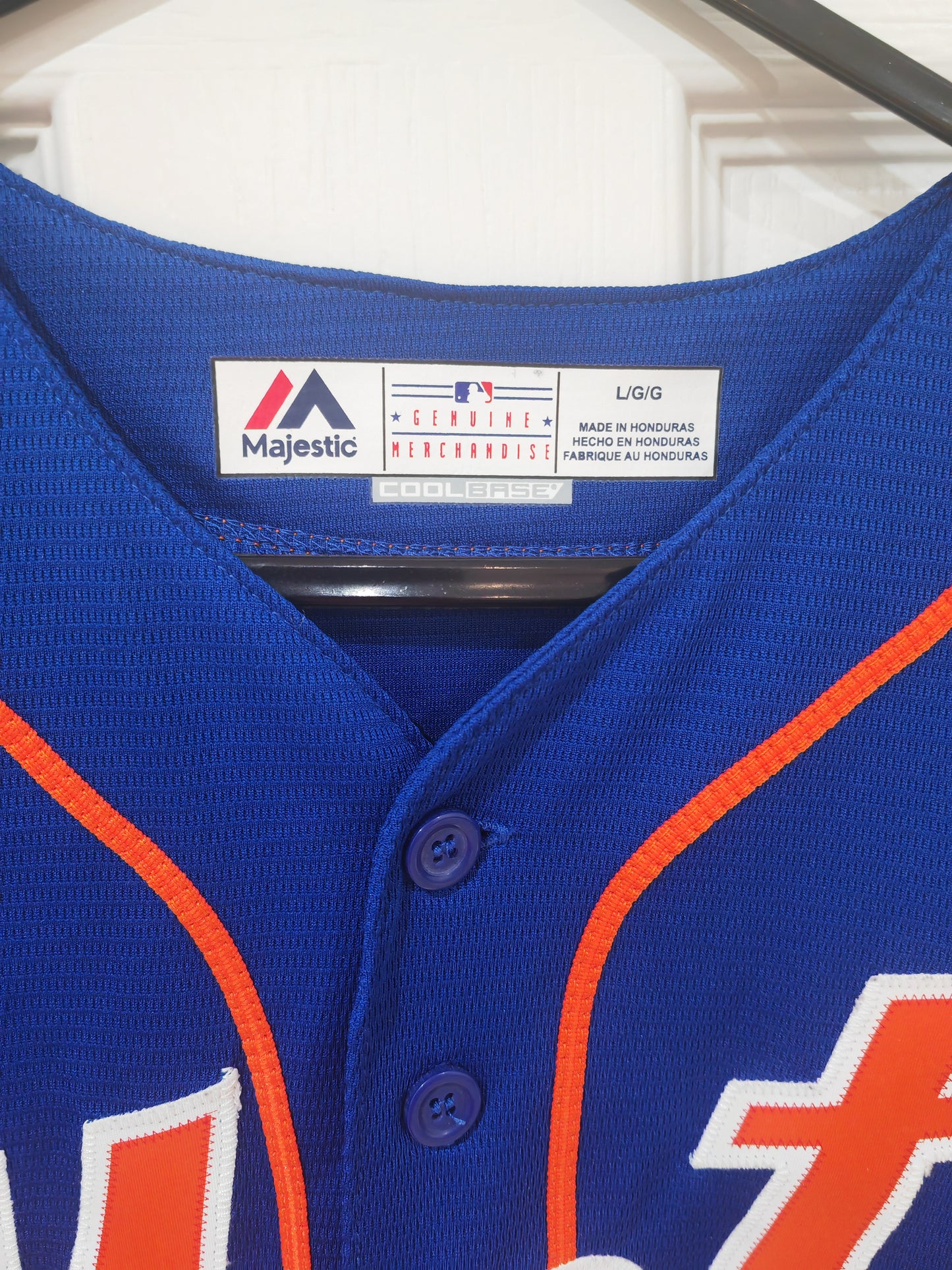 Majestic New York Mets MLB Baseball Jersey, Blue, Size Large