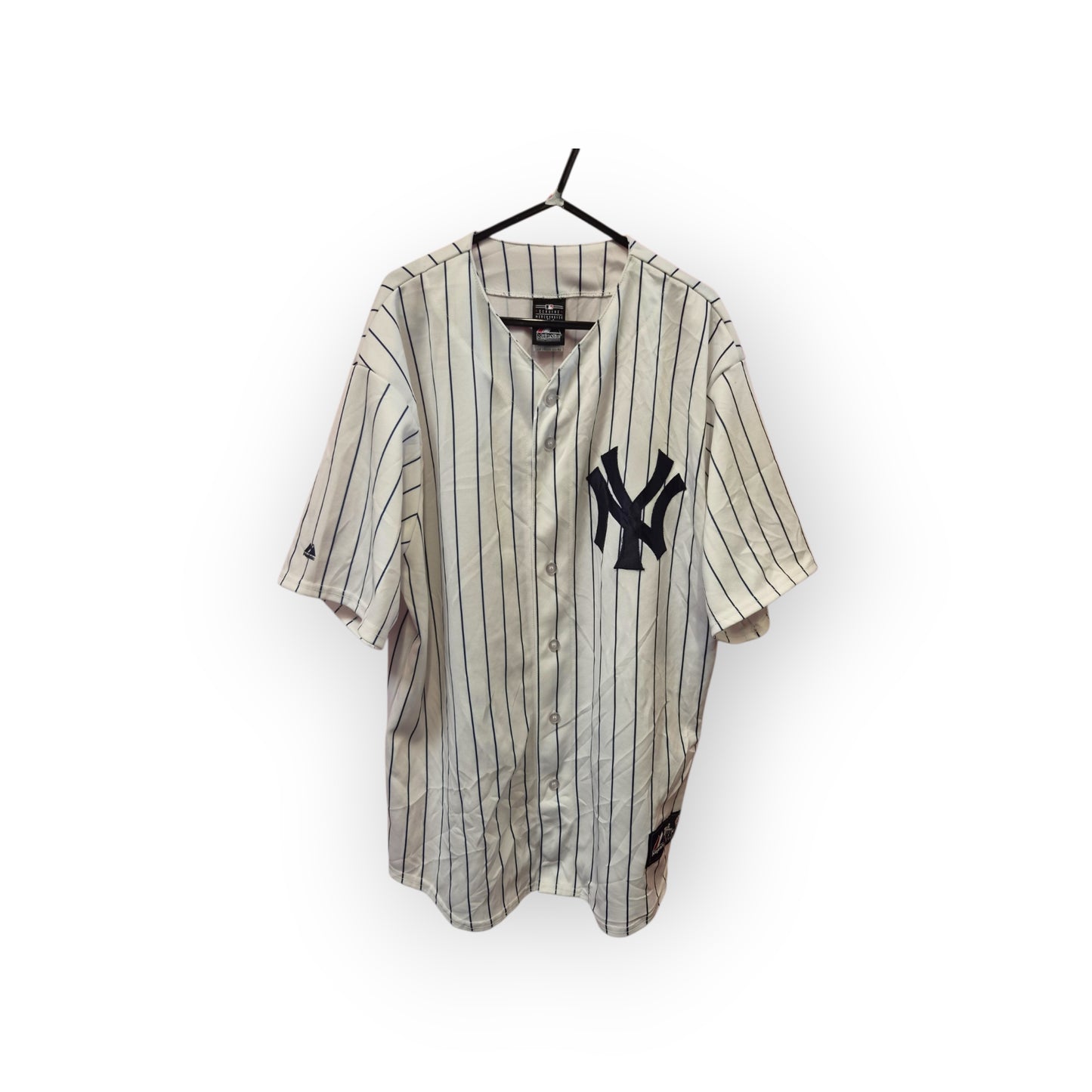 Majestic New York Yankees MLB Jersey, White, Size Large