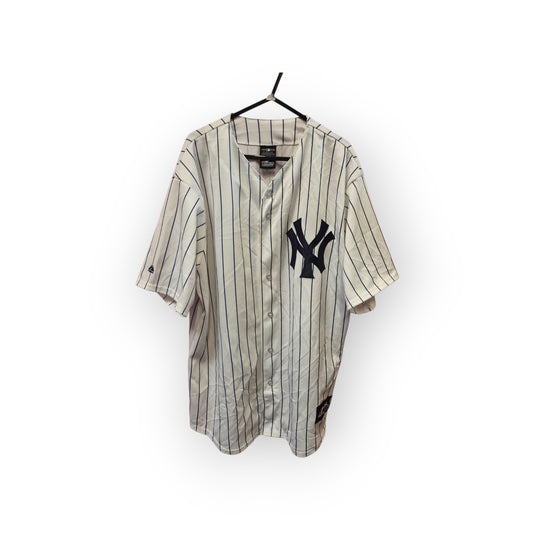 Majestic New York Yankees MLB Jersey, White, Size Large