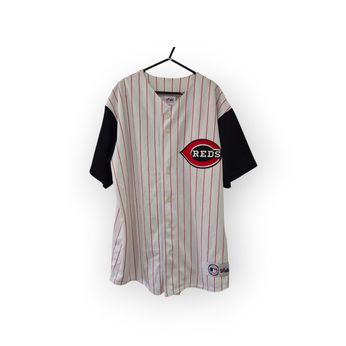 Majestic Cincinnati Reds MLB Baseball Jersey, #30 Griffey, White/Black/Red, XL