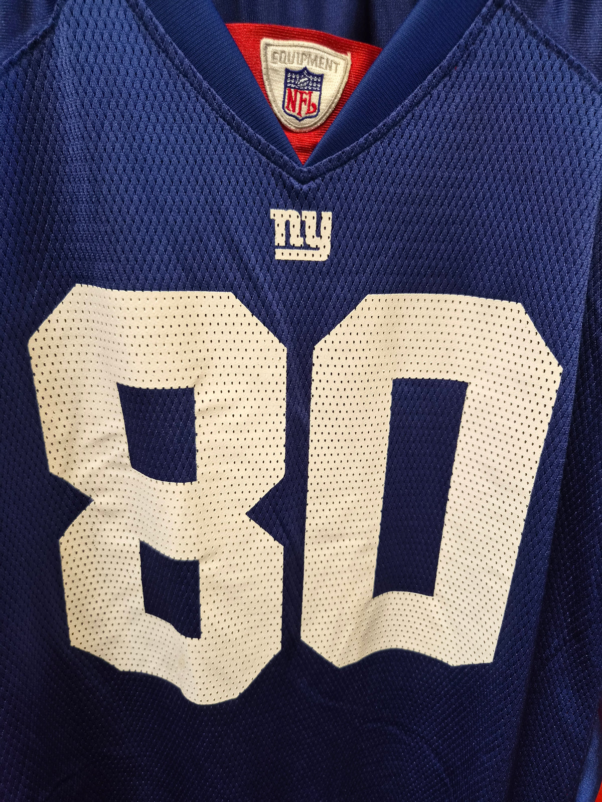 Reebok New York Giants NFL Jersey, #80 Shockey, Blue, Size XL