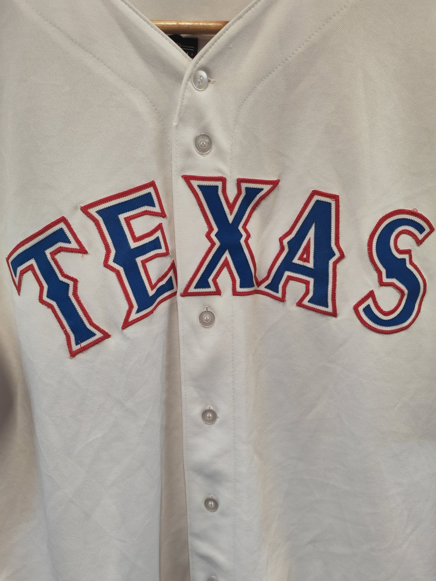 Majestic Texas Rangers MLB Baseball Jersey, White, Size XL