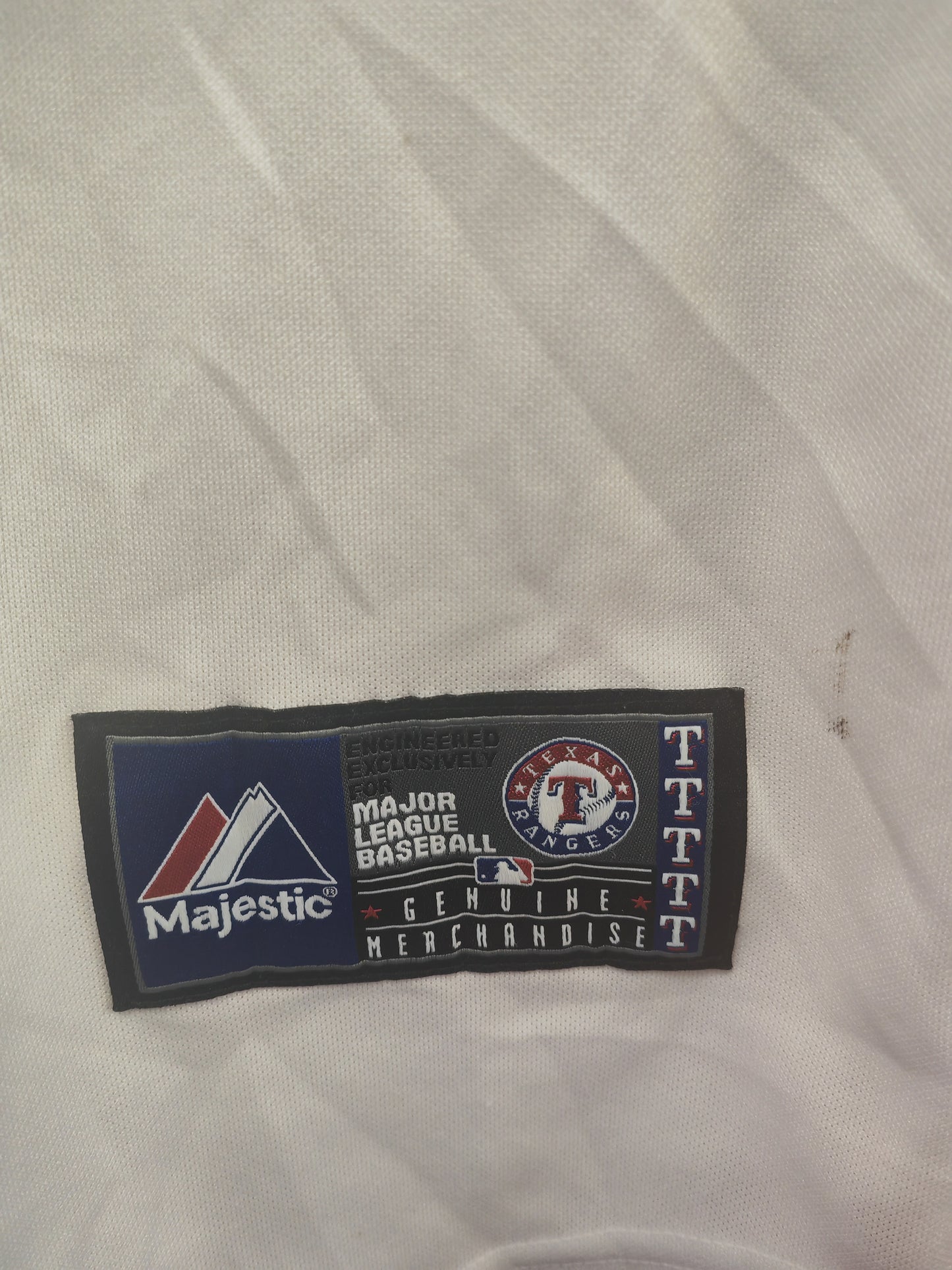Majestic Texas Rangers MLB Baseball Jersey, White, Size Small