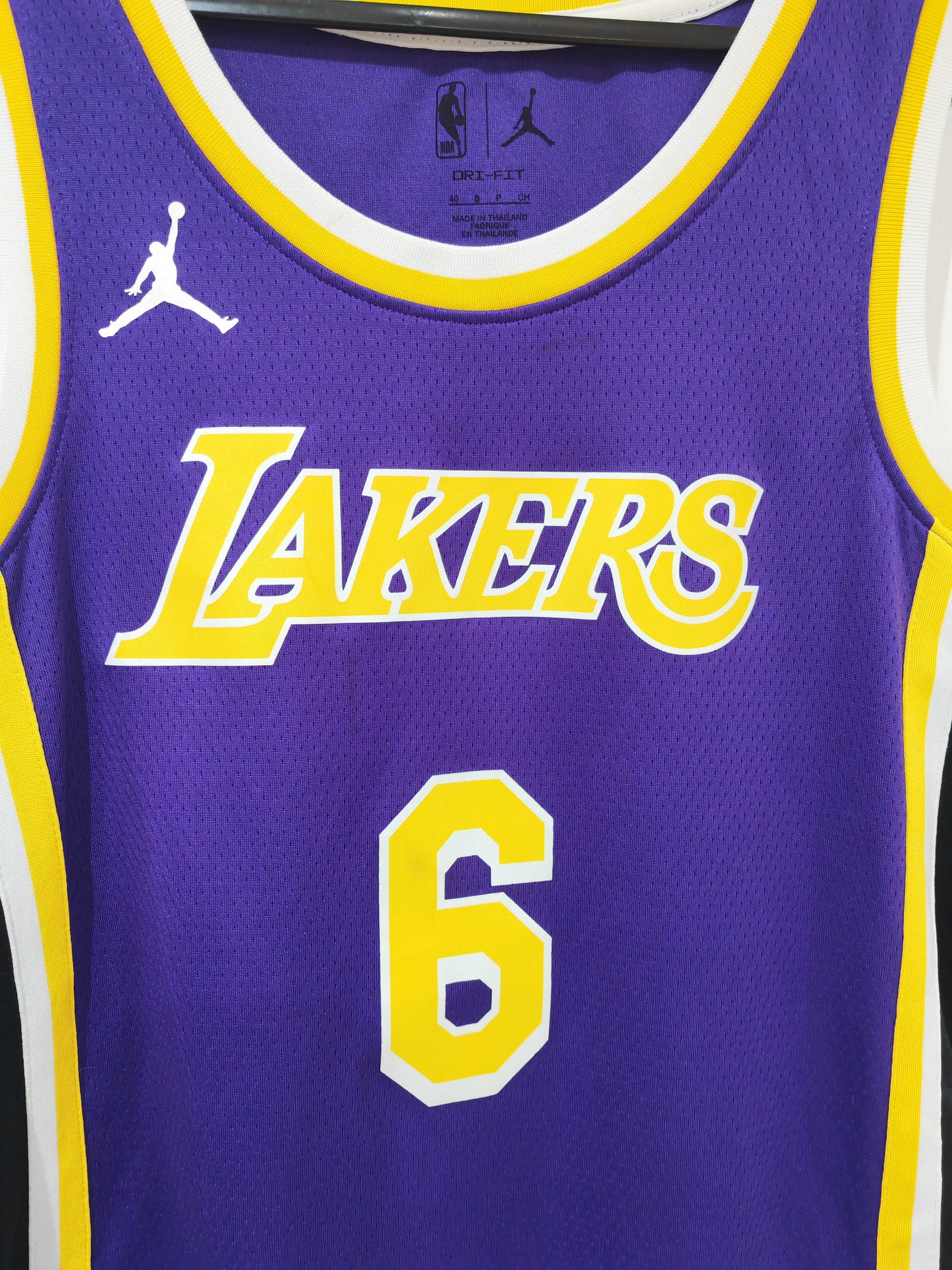 Jordan Los Angeles Lakers NBA Swingman Jersey, #6 James, Purple, Size Small