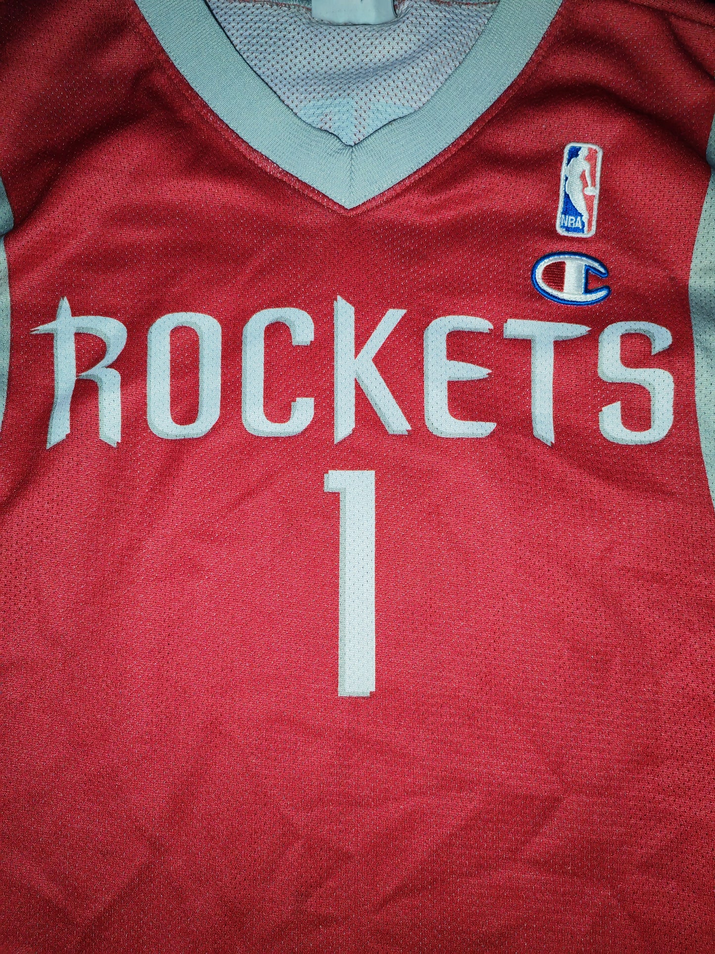 Champion Houston Rockets NBA Jersey, #1 McGrady, Red, Size Small