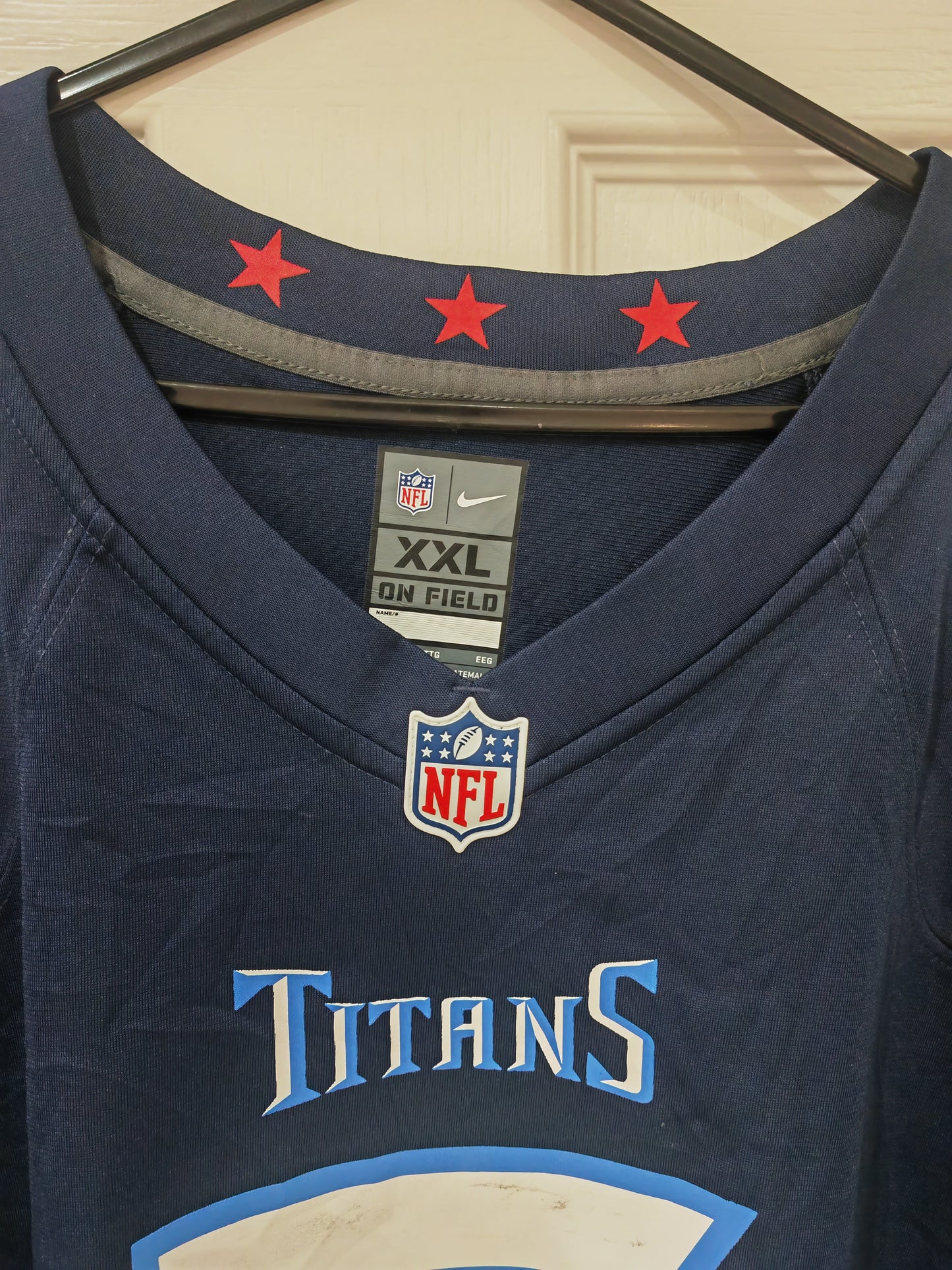 Nike Tennessee Titans NFL Jersey, #2 Jones, Navy Blue, Size XXL