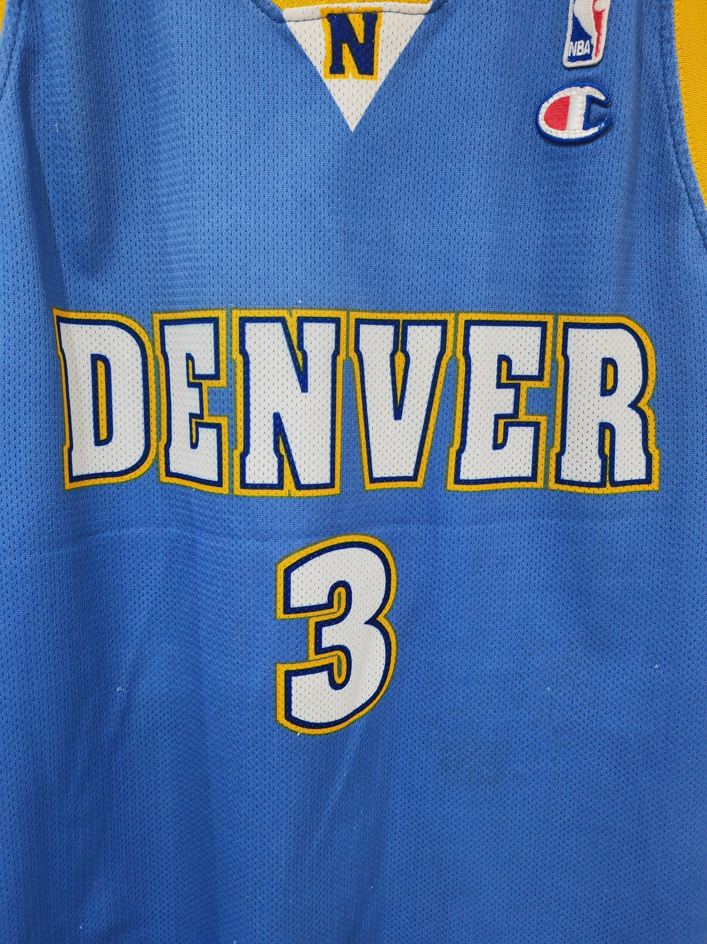Champion Denver Nuggets NBA Jersey, #3 Iverson, Blue, Size Large
