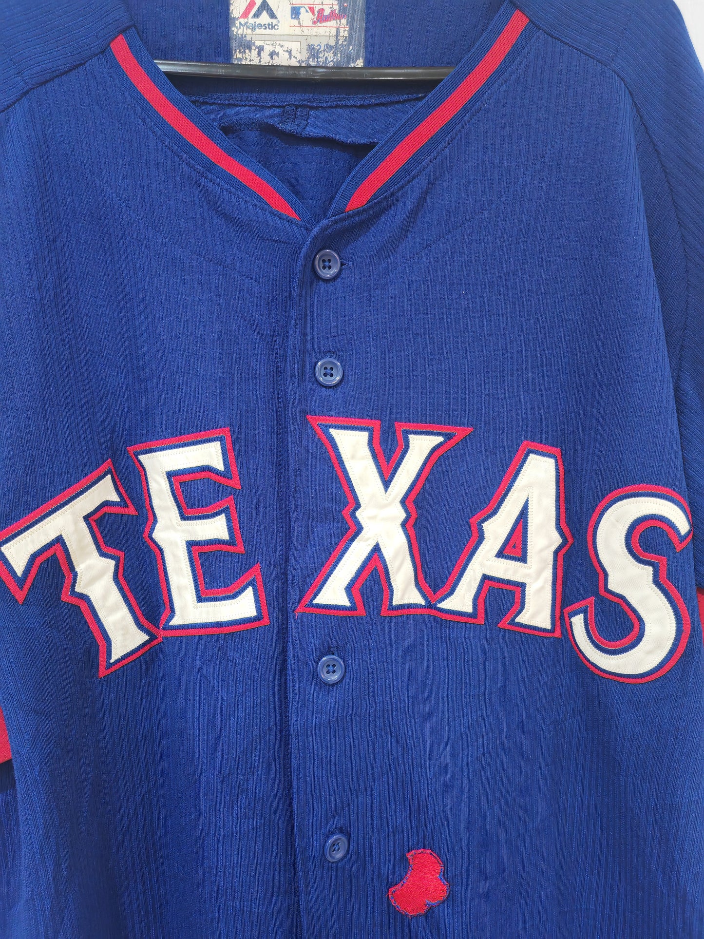 Majestic Texas Rangers MLB Baseball Jersey, Blue, Size 52/XL