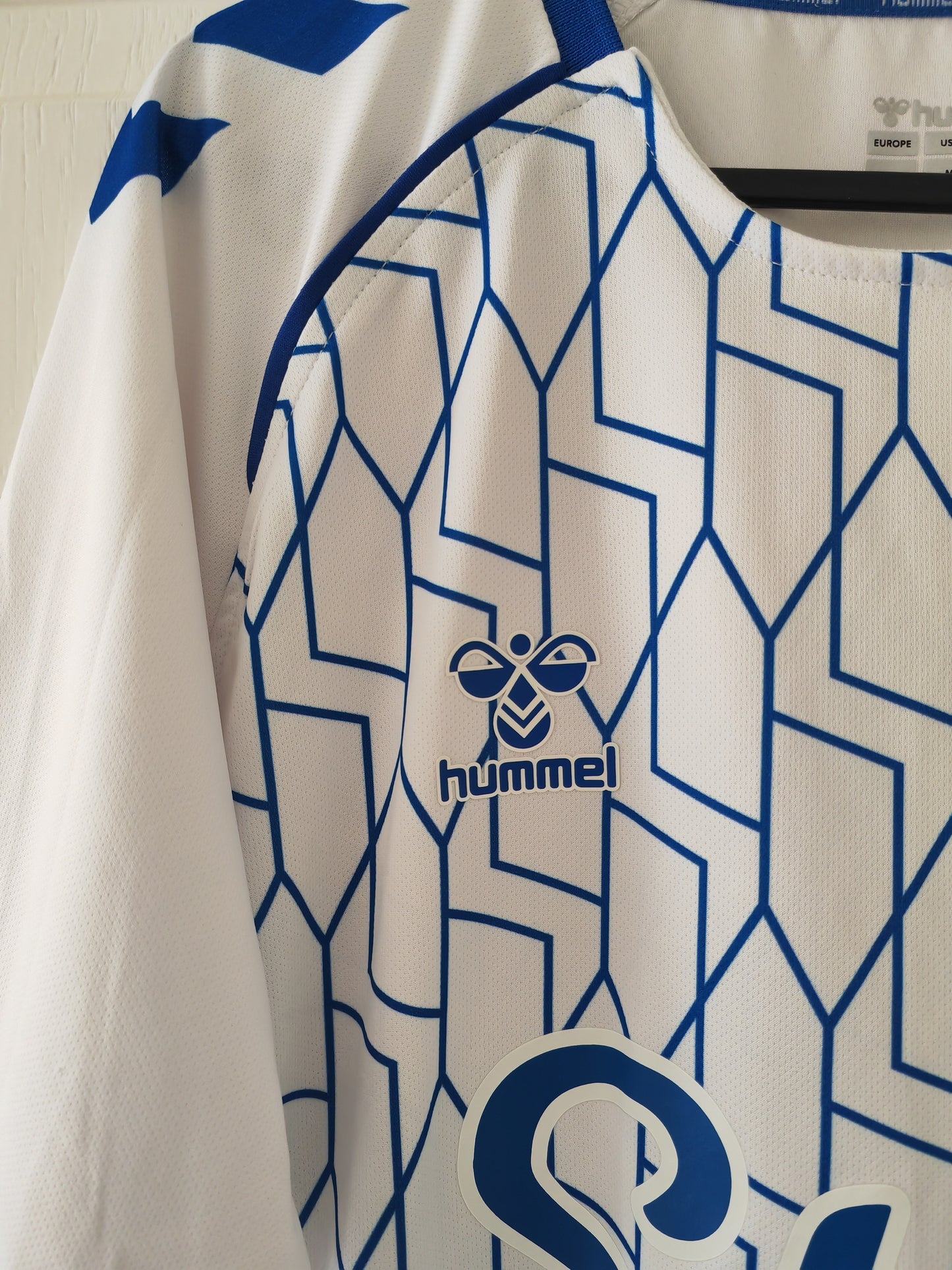 Hummel Everton FC 2023/24 Short Sleeve Training Shirt, White/Blue, Size Large