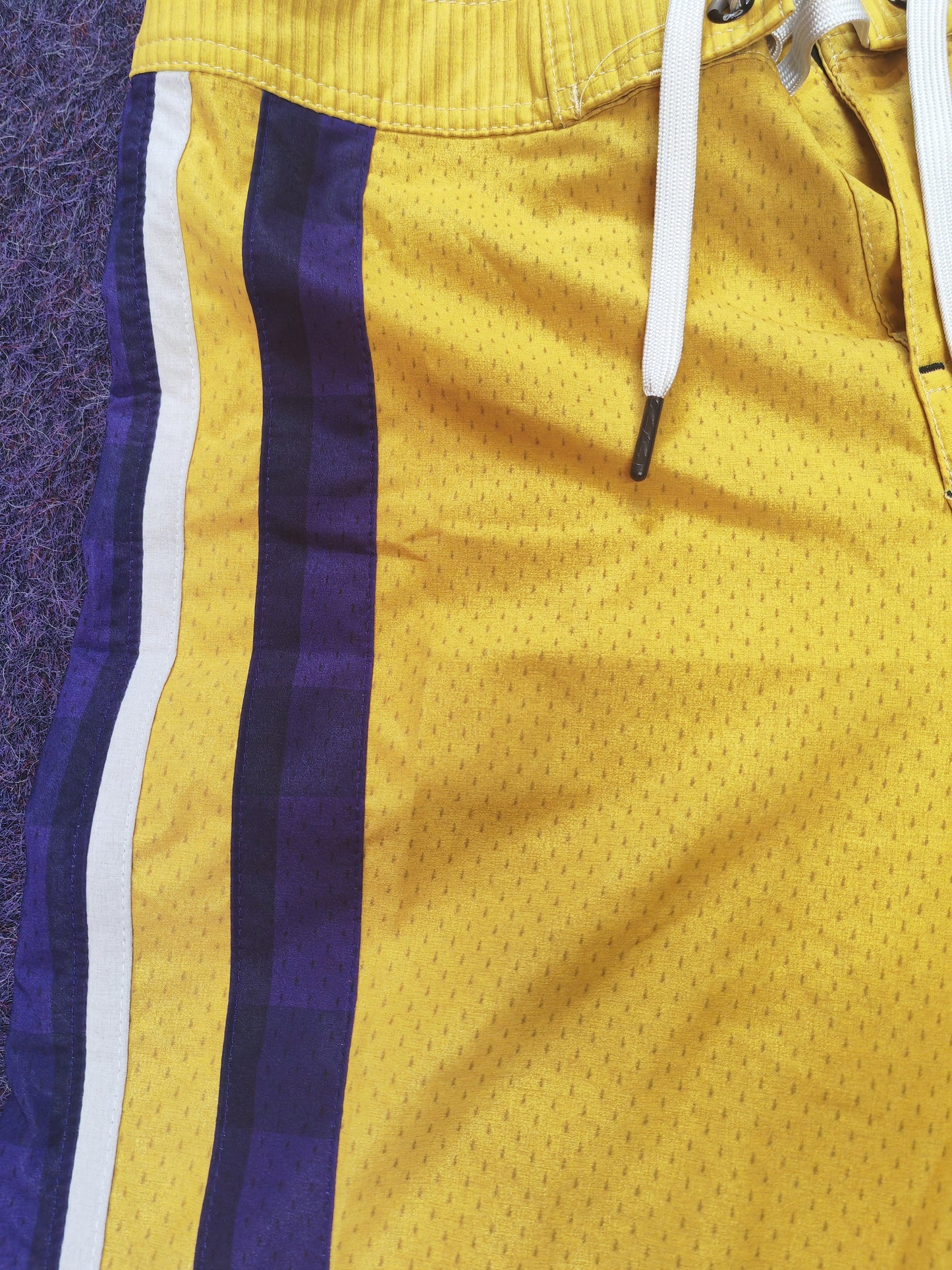 Nike 6.0 Skateboarding/Swimming Shorts, Yellow/Purple, Size Medium