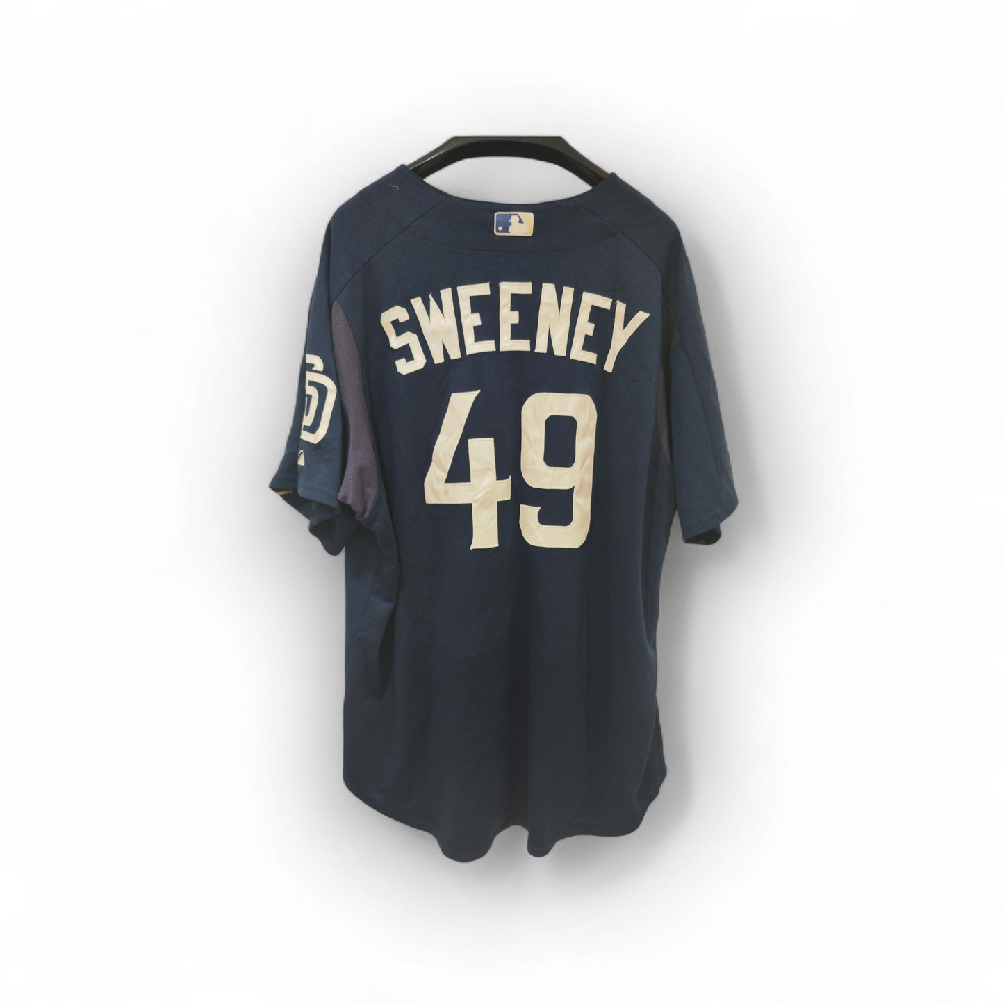 Majestic San Diego Padres MLB Baseball Jersey, #49 Sweeney, Navy Blue, Size XL