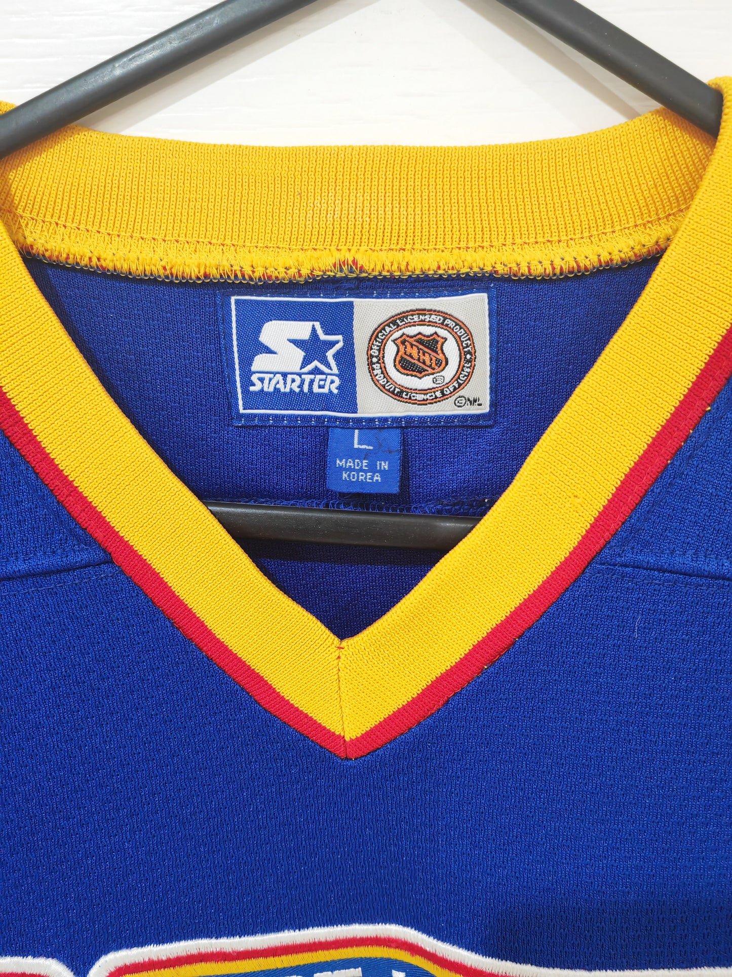 Youth Starter St Louis Blues NHL Hockey Jersey, Blue/Red, Size Youth Large