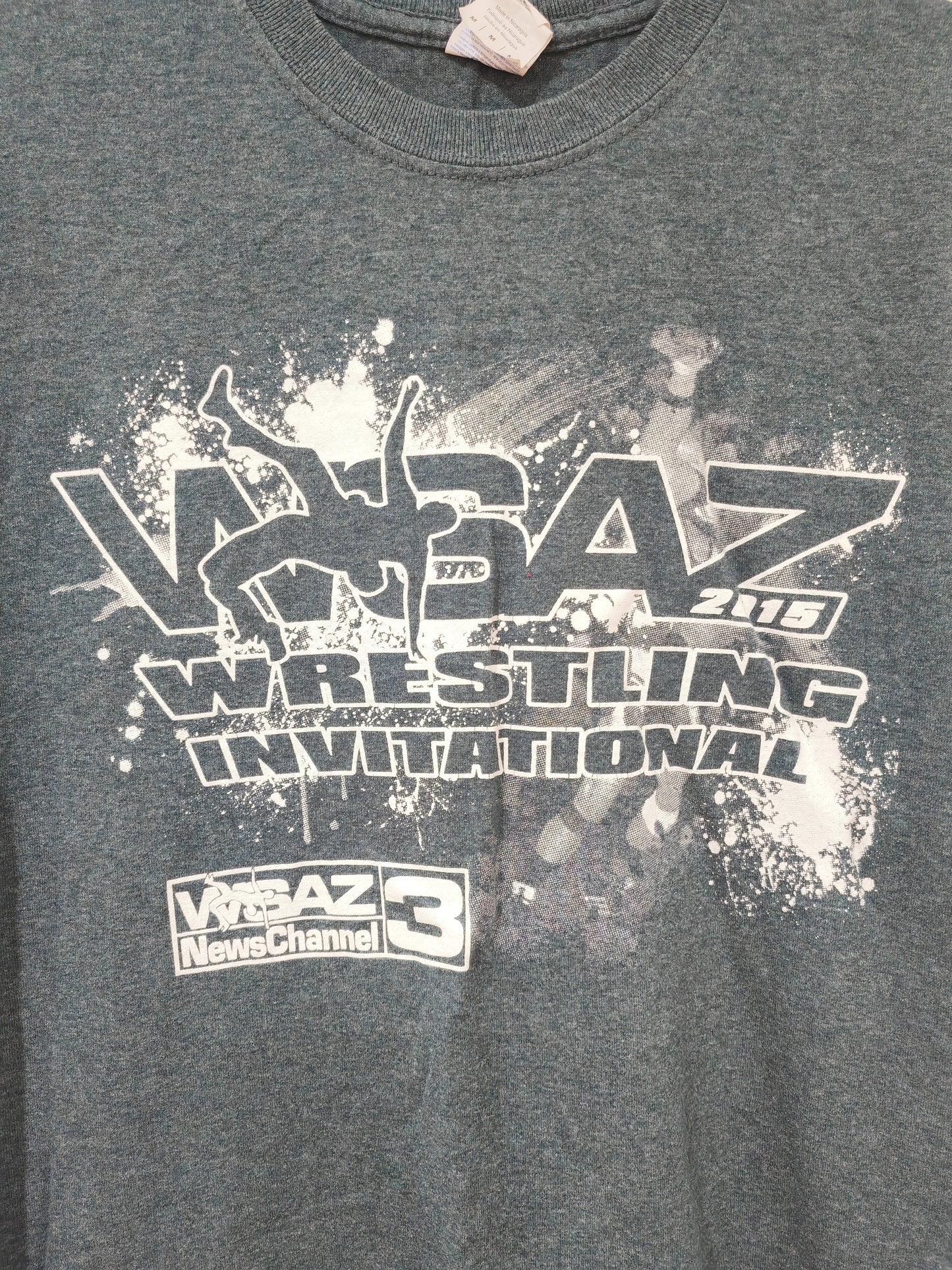 Gildan WSAZ Wrestling Invitational T Shirt, Grey, Size Medium