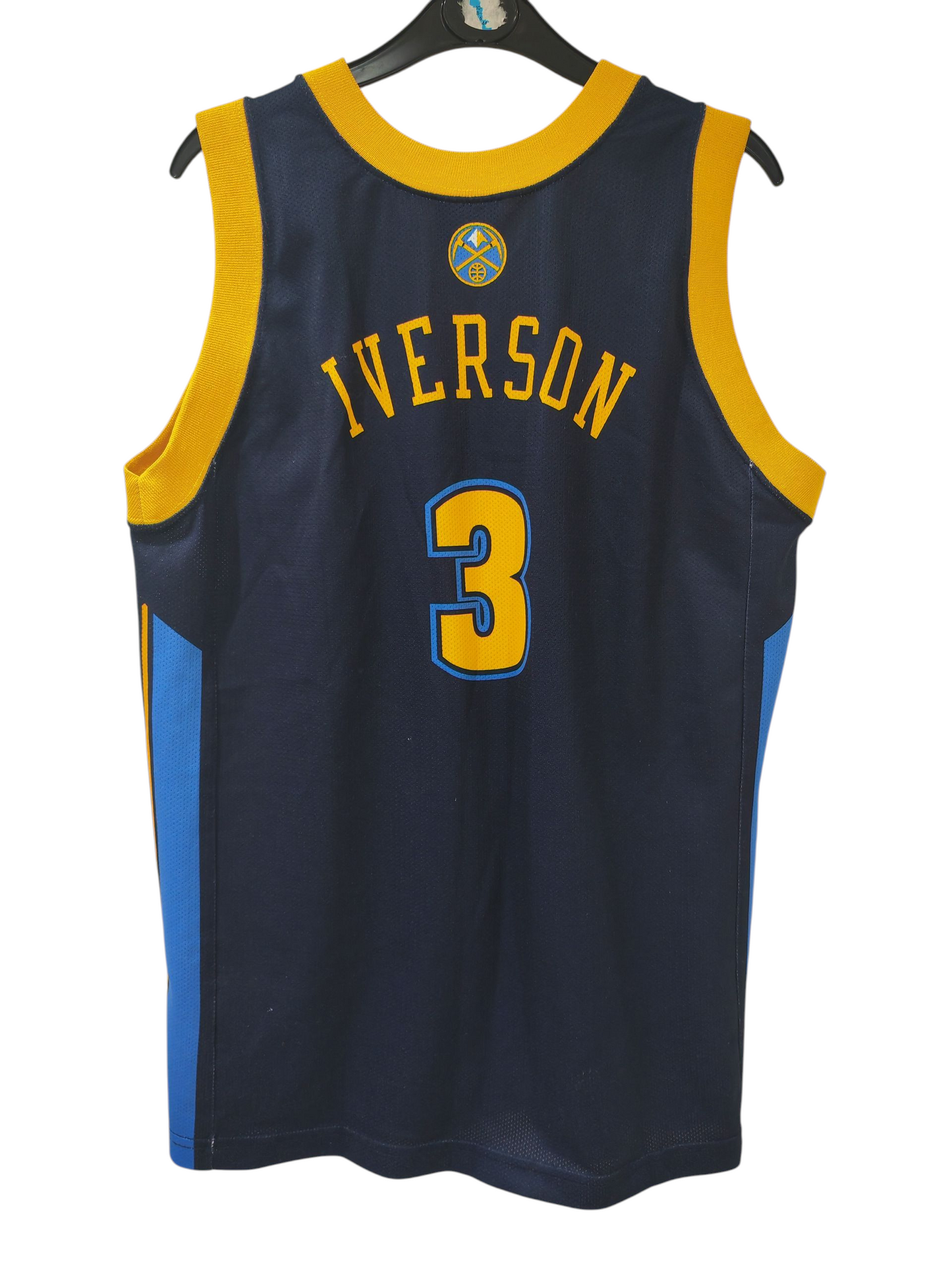 Youth Champion Denver Nuggets NBA Jersey, #3 Iverson, Navy Blue, Size Youth XL