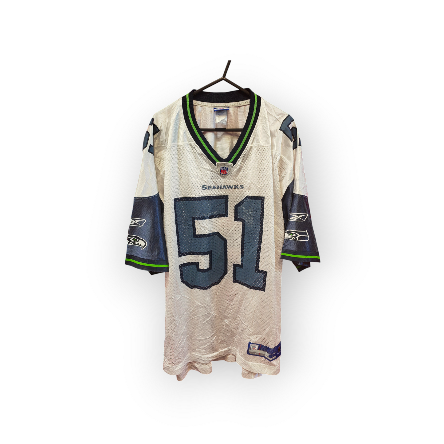 Reebok Seattle Seahawks NFL Jersey, #51 Tatupu, White, Size Large