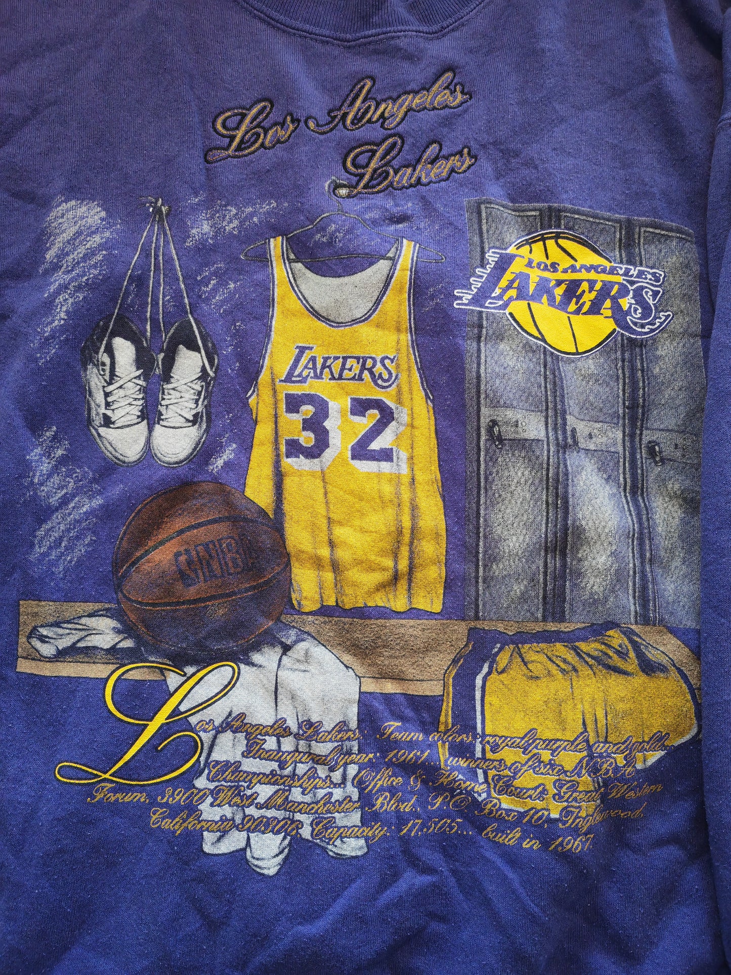 Unbranded (Label Cut Out) Los Angeles Lakers, Purple, Size XL