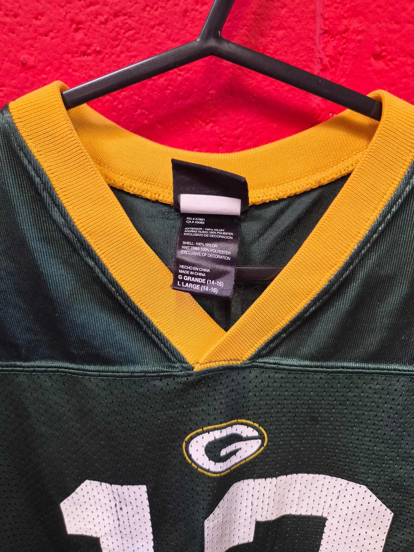Youth NFL Apparel Green Bay Packers NFL Jersey, #12 Rodgers, Green, Size YL