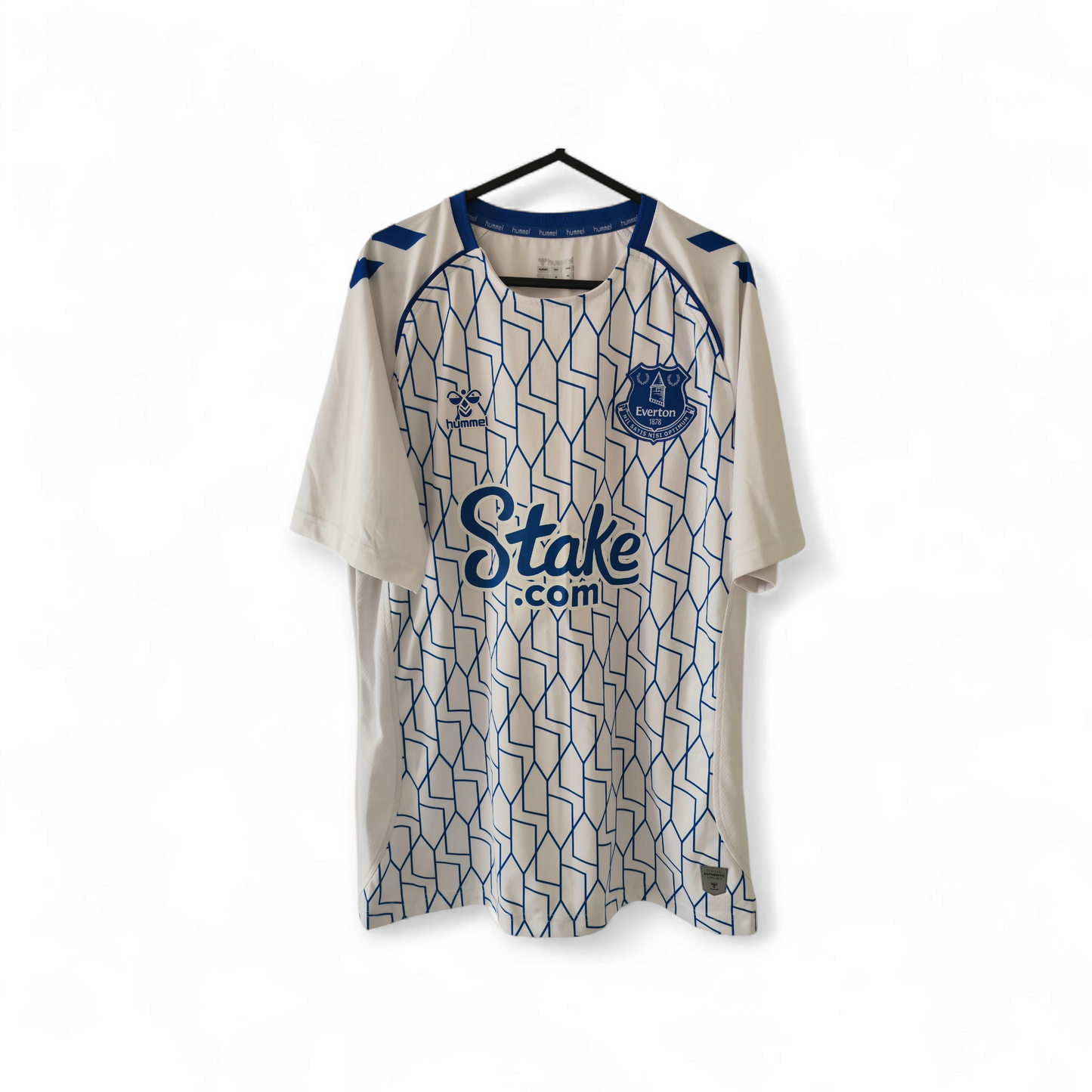 Hummel Everton FC 2023/24 Short Sleeve Training Shirt, White/Blue, Size Large