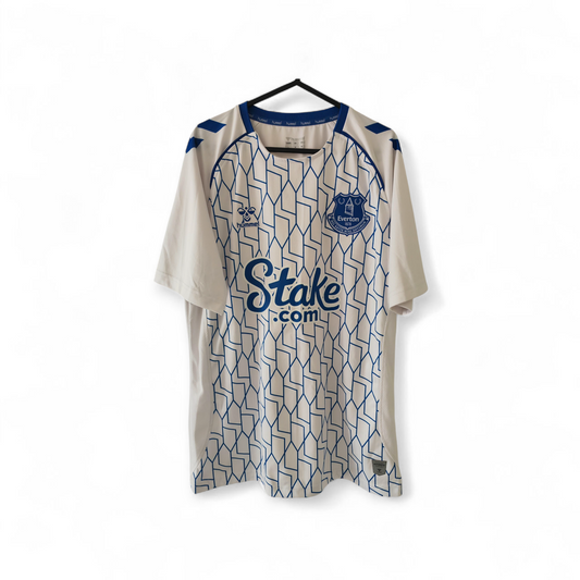 Hummel Everton FC 2023/24 Short Sleeve Training Shirt, White/Blue, Size Large