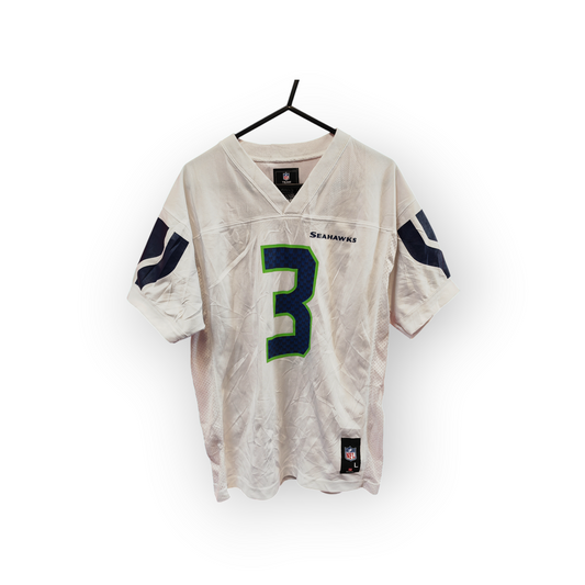 Youth NFL Apparel Seattle Seahawks Jersey, #3 Wilson, White, Size YL