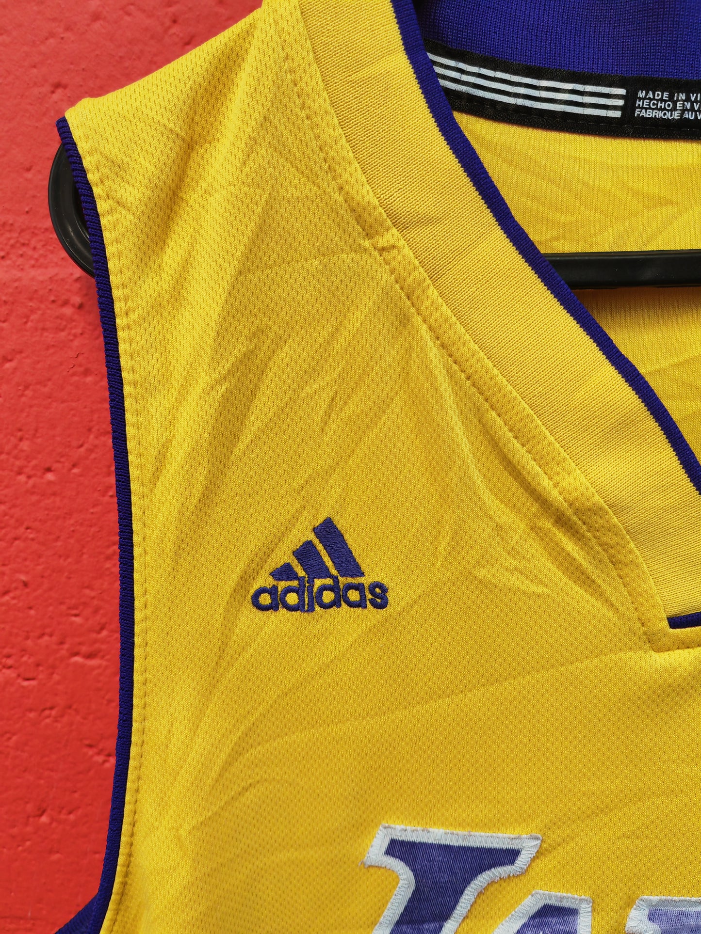 Adidas Los Angeles Lakers NBA Jersey, #12 Howard, Yellow, Size Medium+2 Length