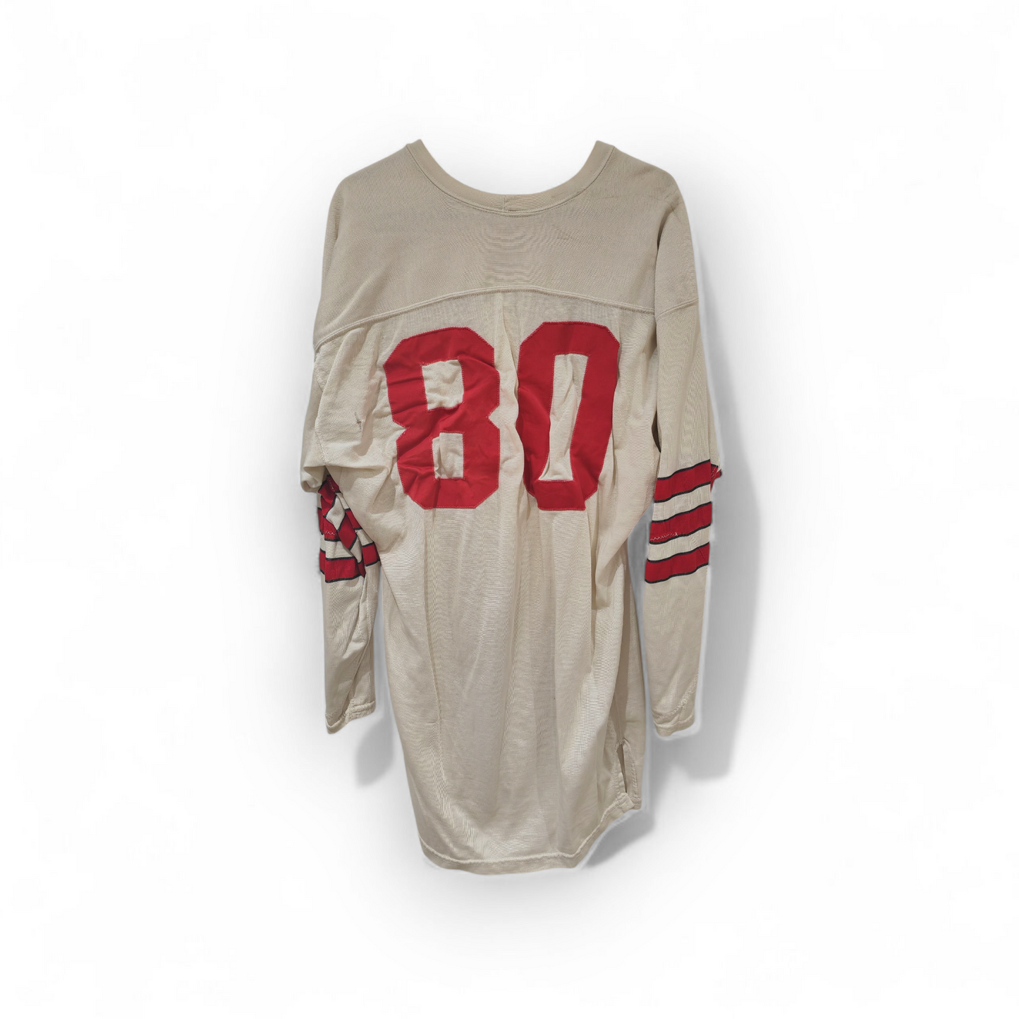 Tom Harmer Athletic Equipment 60s American Football Jersey #80, Off White, Size Large