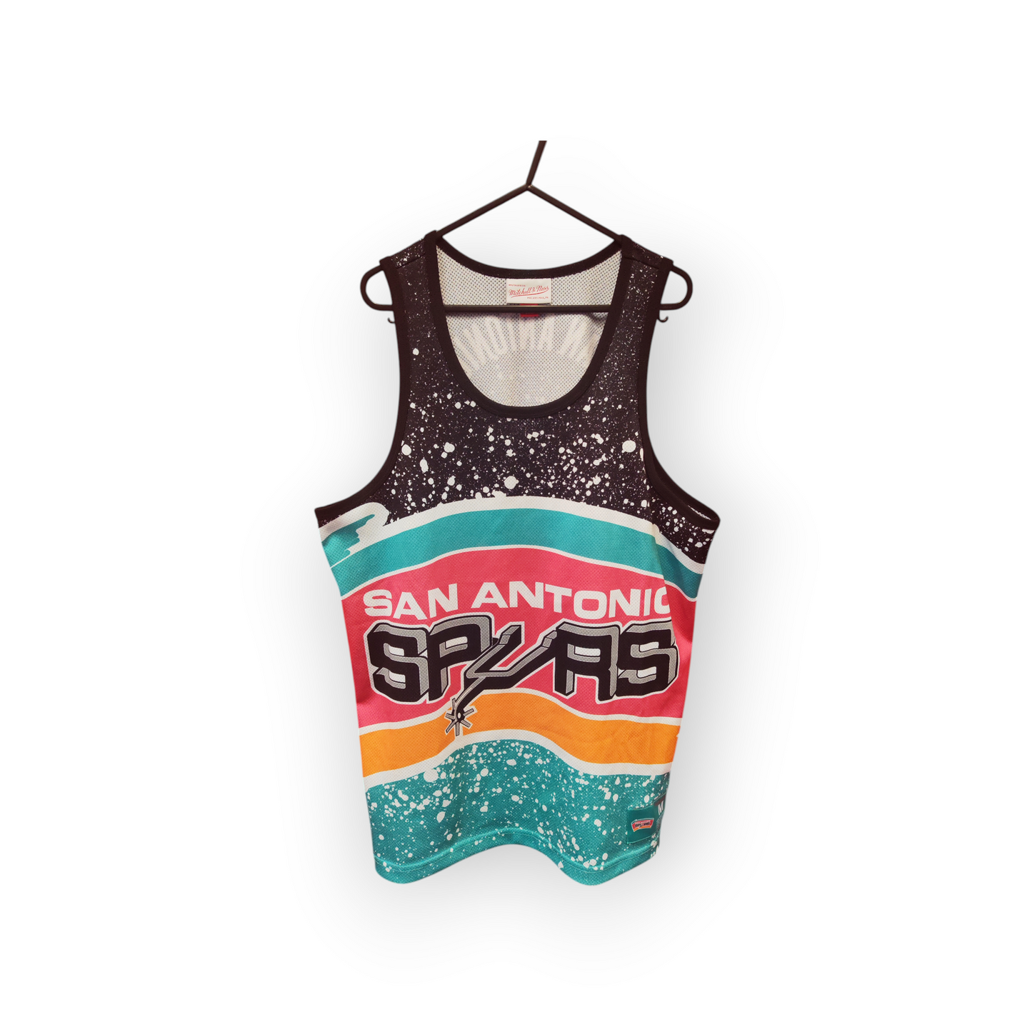 Mitchell & Ness San Antonio Spurs Big Logo Jersey, Size Medium